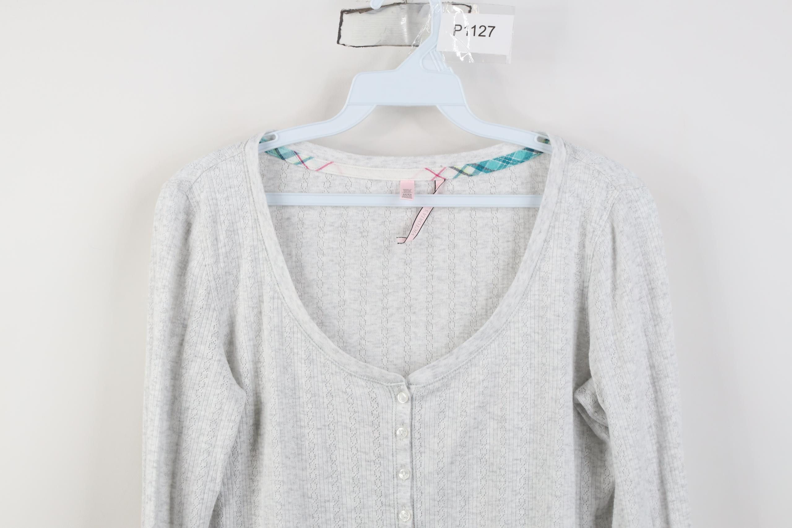Victoria's Secret Vintage Y2K Victoria's Secret Thermal Knit Henley T-Shirt Size M / US 6-8 / IT 42-44 - 2 Thumbnail