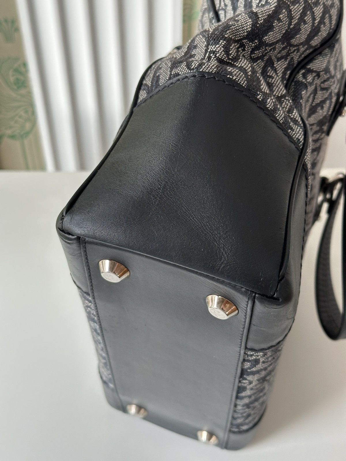 Christian Dior Monsieur DIOR Monogram Navy Diorissimo Canvas Medium Tote Bag Size ONE SIZE - 17 Thumbnail
