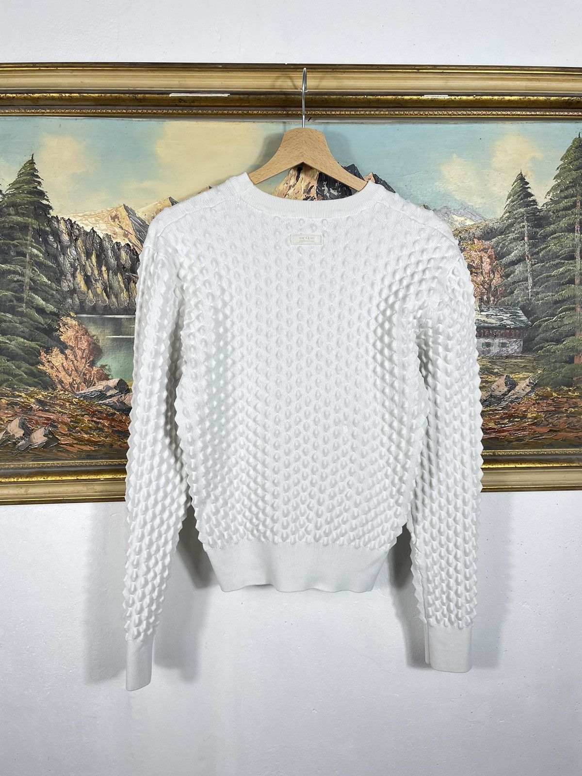 Designer × Eytys Eytys White Ribbed Spikes Sweatshirt Crewneck Sweater Size US XS / EU 42 / 0 - 6 Thumbnail
