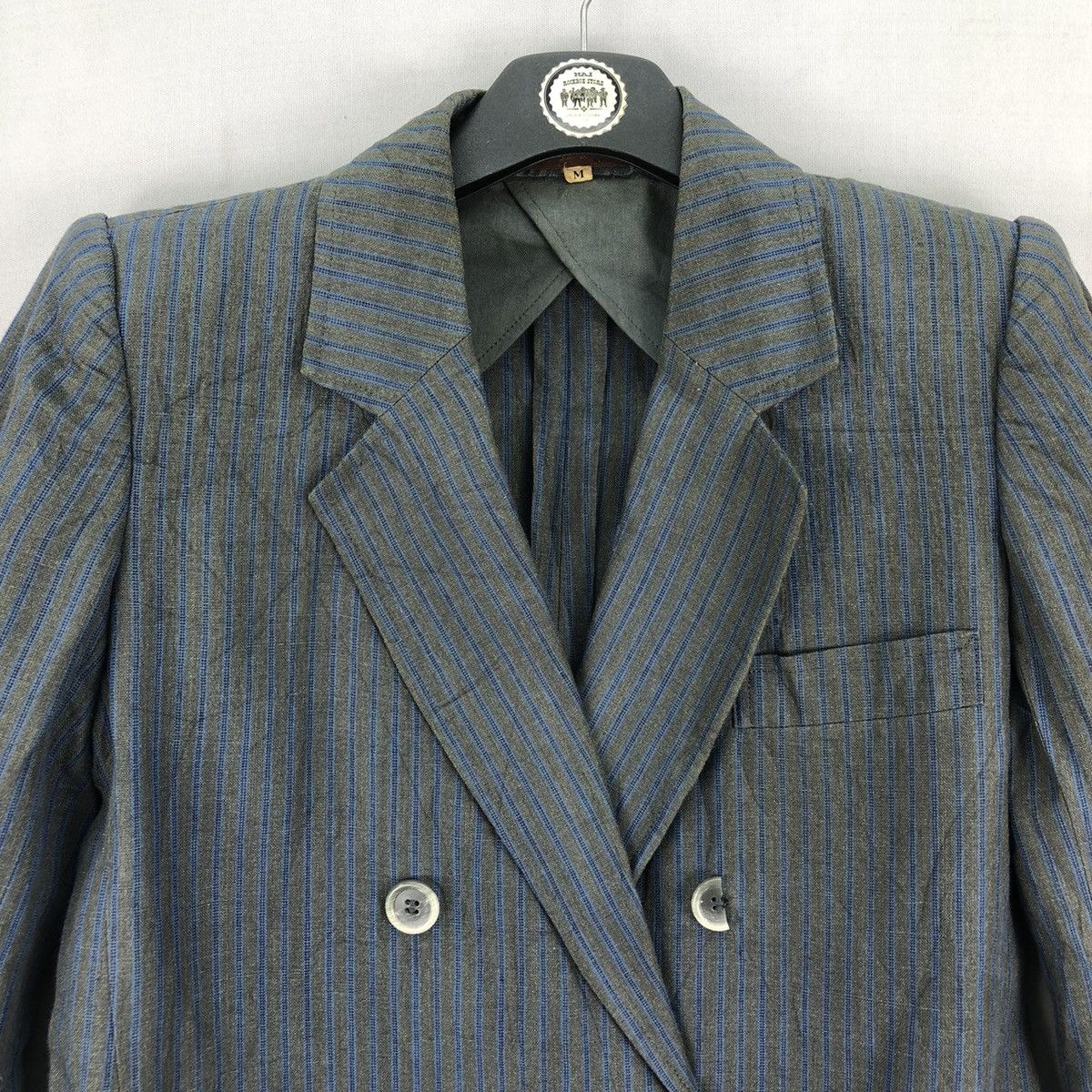 Vintage Yves Saint Laurent Paris Double Breasted Coat Stripe