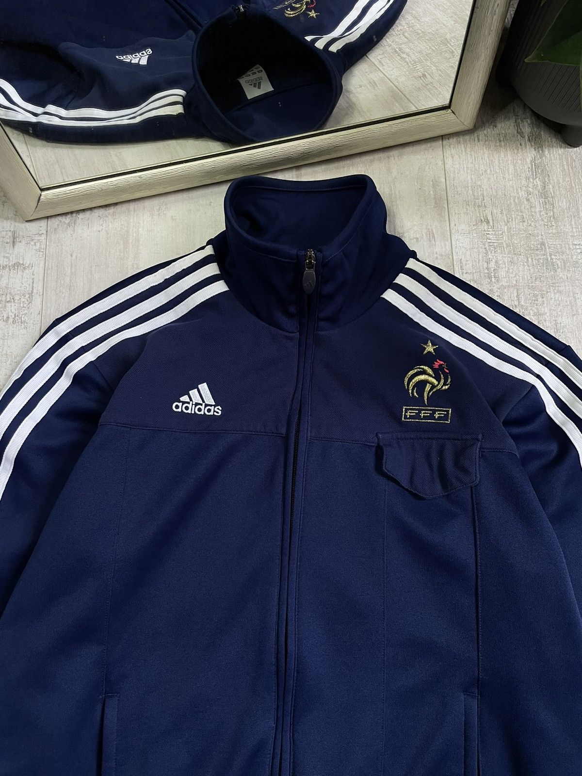 Adidas Vintage Adidas France 2007 Track Jacket Zip Jersey RARE Size US M / EU 48-50 / 2 - 3 Thumbnail