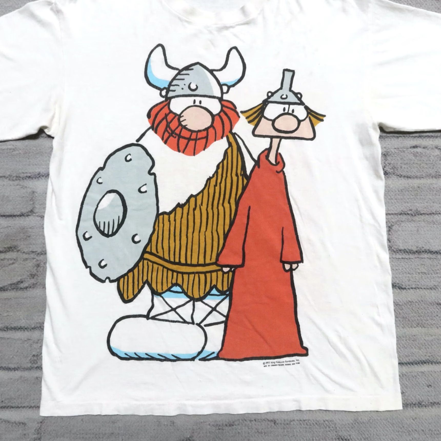 Vintage Vintage Hagar the Horrible Comic Strip Promo Art Shirt L White Men XS? Size US L / EU 52-54 / 3 - 3 Thumbnail