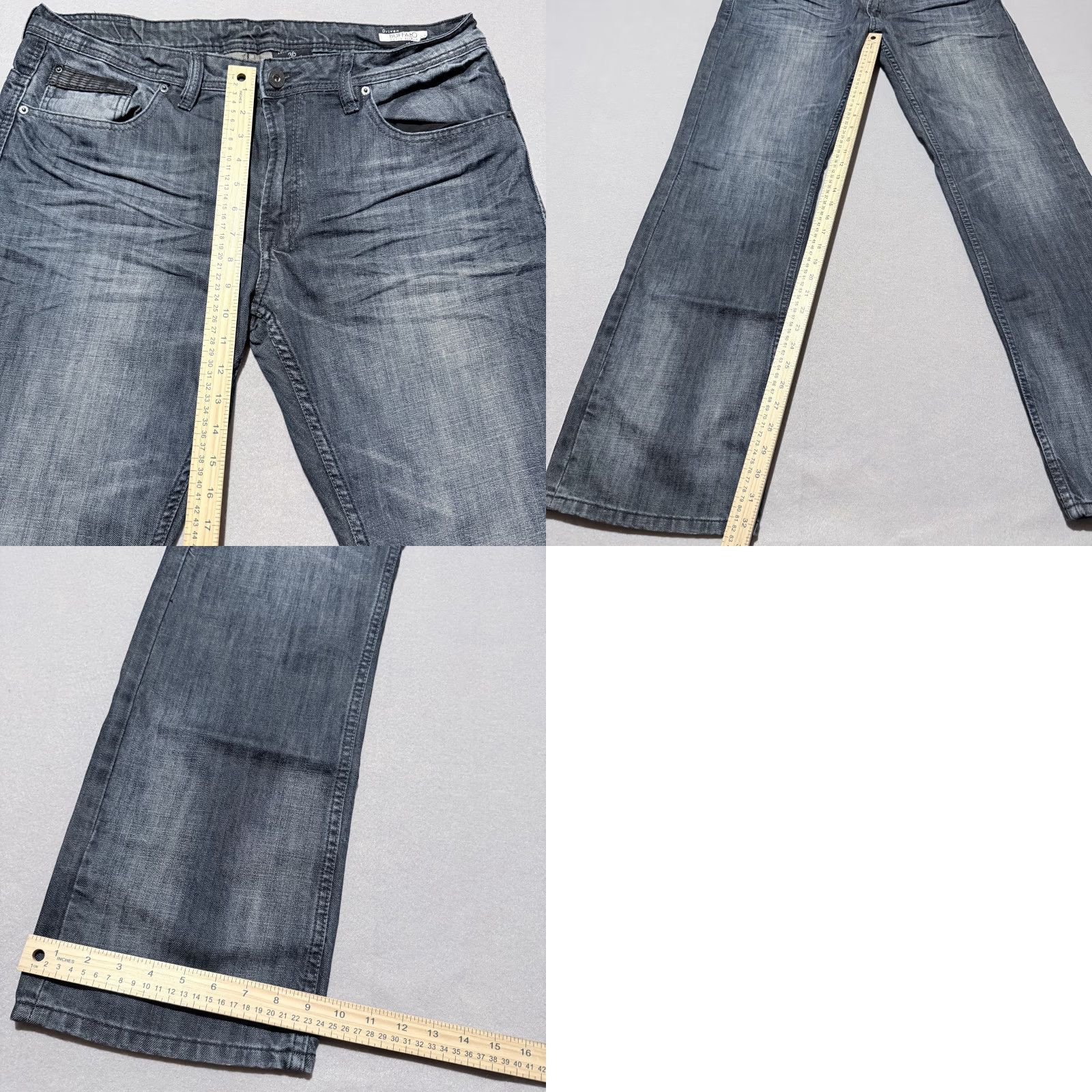 Buffalo David Bitton Buffalo David Bitton Straight Jeans Mens Blue Denim Mid-Rise Pockets Classic 36 Blue Mens Regular 36 Denim Jeans Size US 36 / EU 52 - 9 Thumbnail