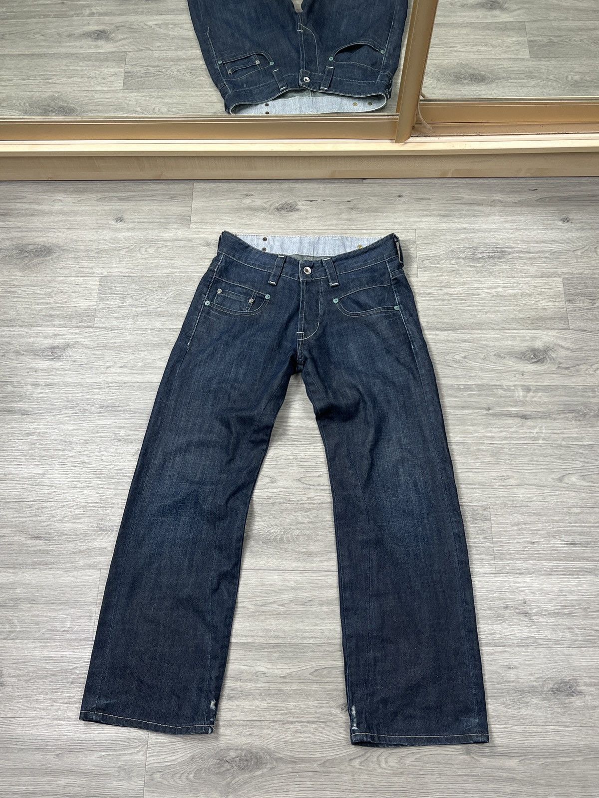 G-Star Vtg G-Star Raw Jeans Dark Wash Blue Loose Straight Denim Y2K Size US 30 / EU 46 - 2 Thumbnail