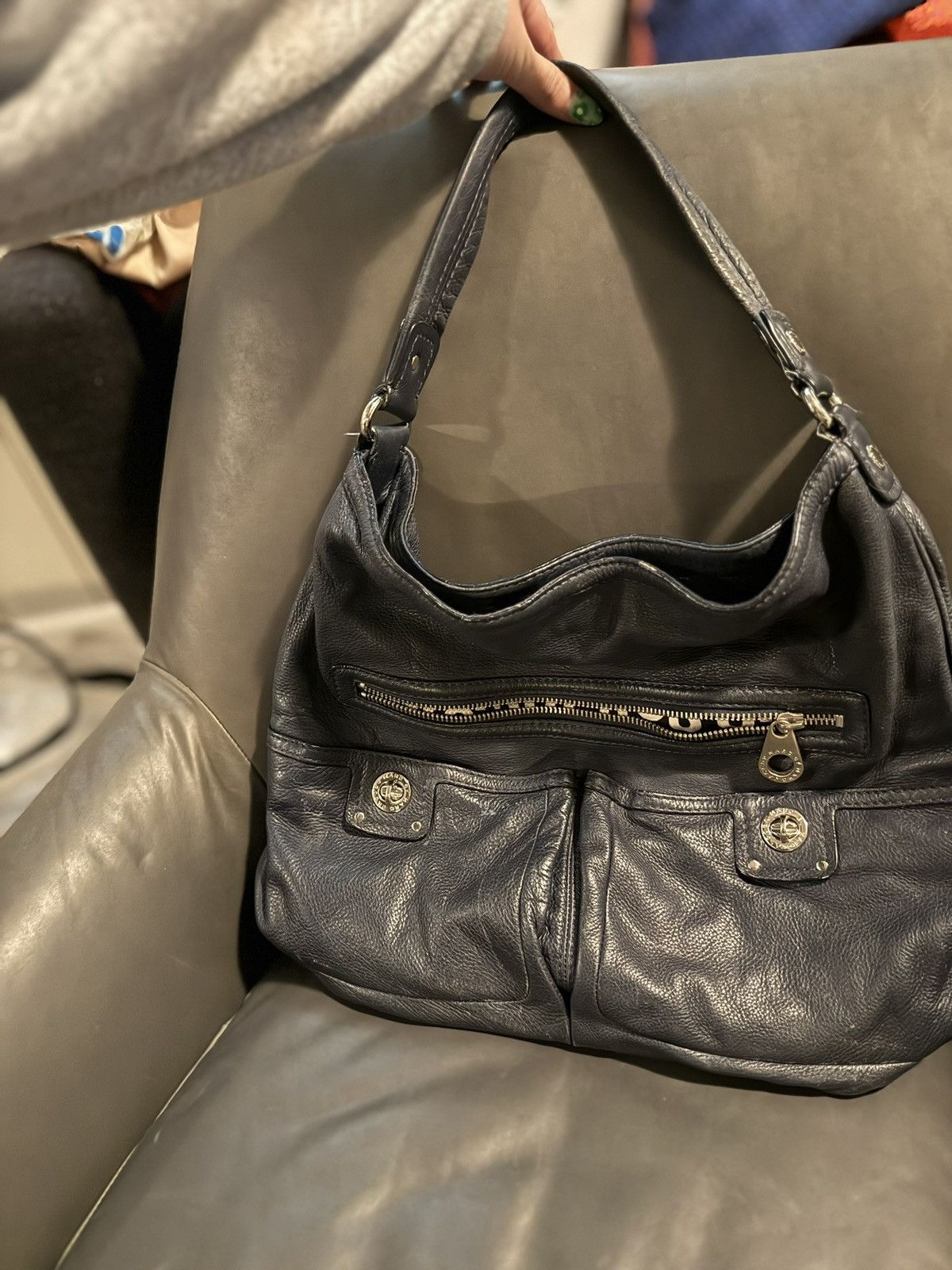 Marc Jacobs × Marc by Marc Jacobs Marc by Marc Jacobs Navy Leather Hobo Bag Size ONE SIZE - 2 Thumbnail