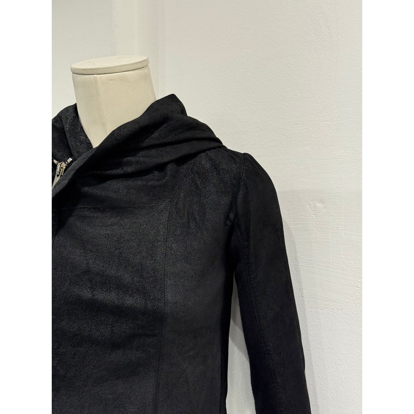 Rick Owens 2000s Rick Owens hooded leather jacket Size US XS / EU 42 / 0 - 6 Thumbnail