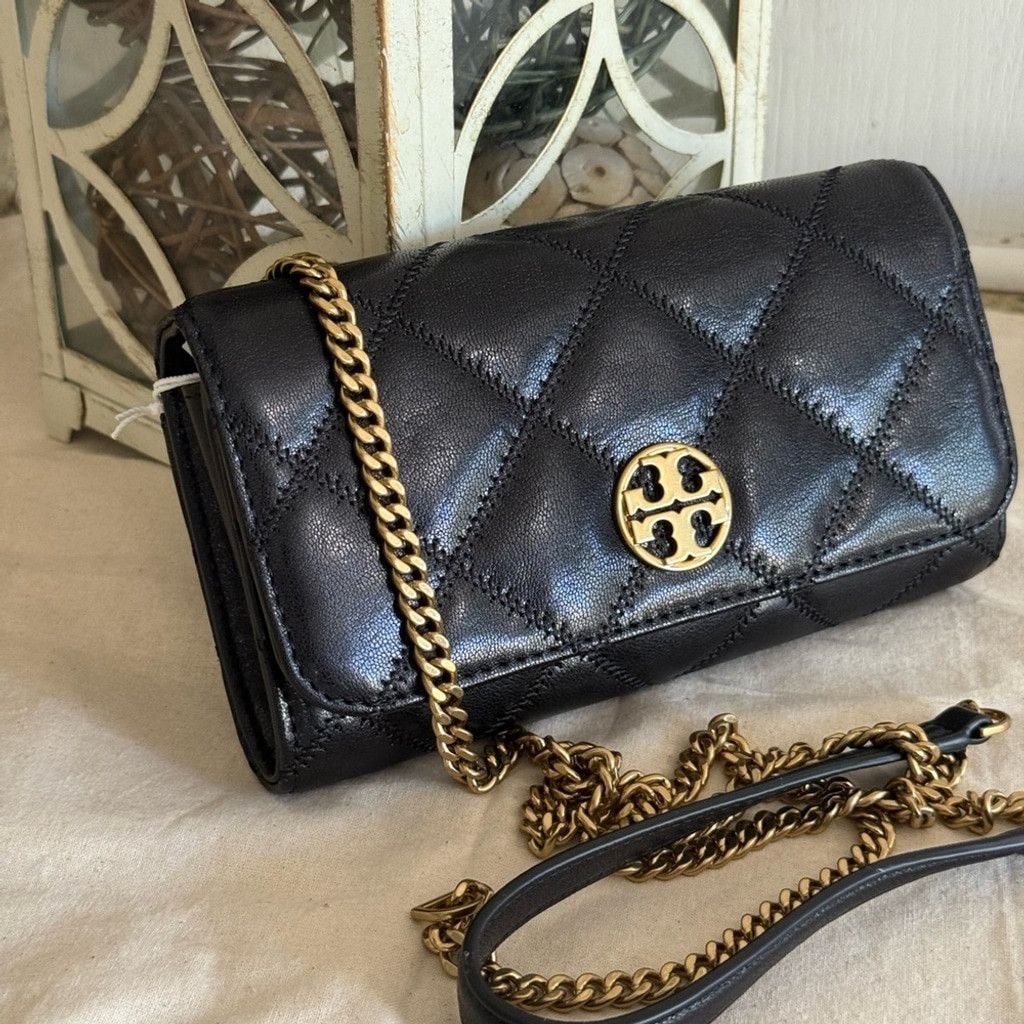 Tory Burch New Tory Burch Willa Diamond Quilted Soft Leather Crossbody Size ONE SIZE - 3 Thumbnail