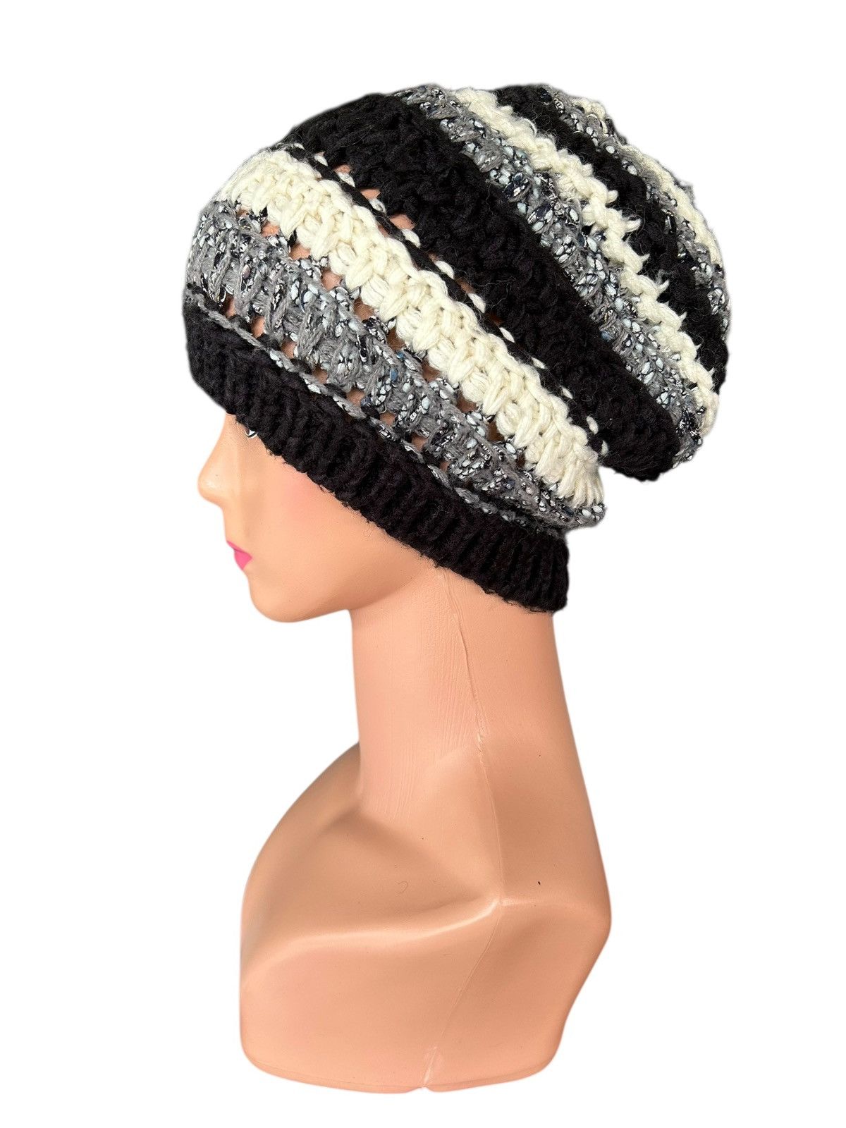 Japanese Brand Crochet Knitted Japanese Brand Juze Beanie Hats Size ONE SIZE - 3 Thumbnail