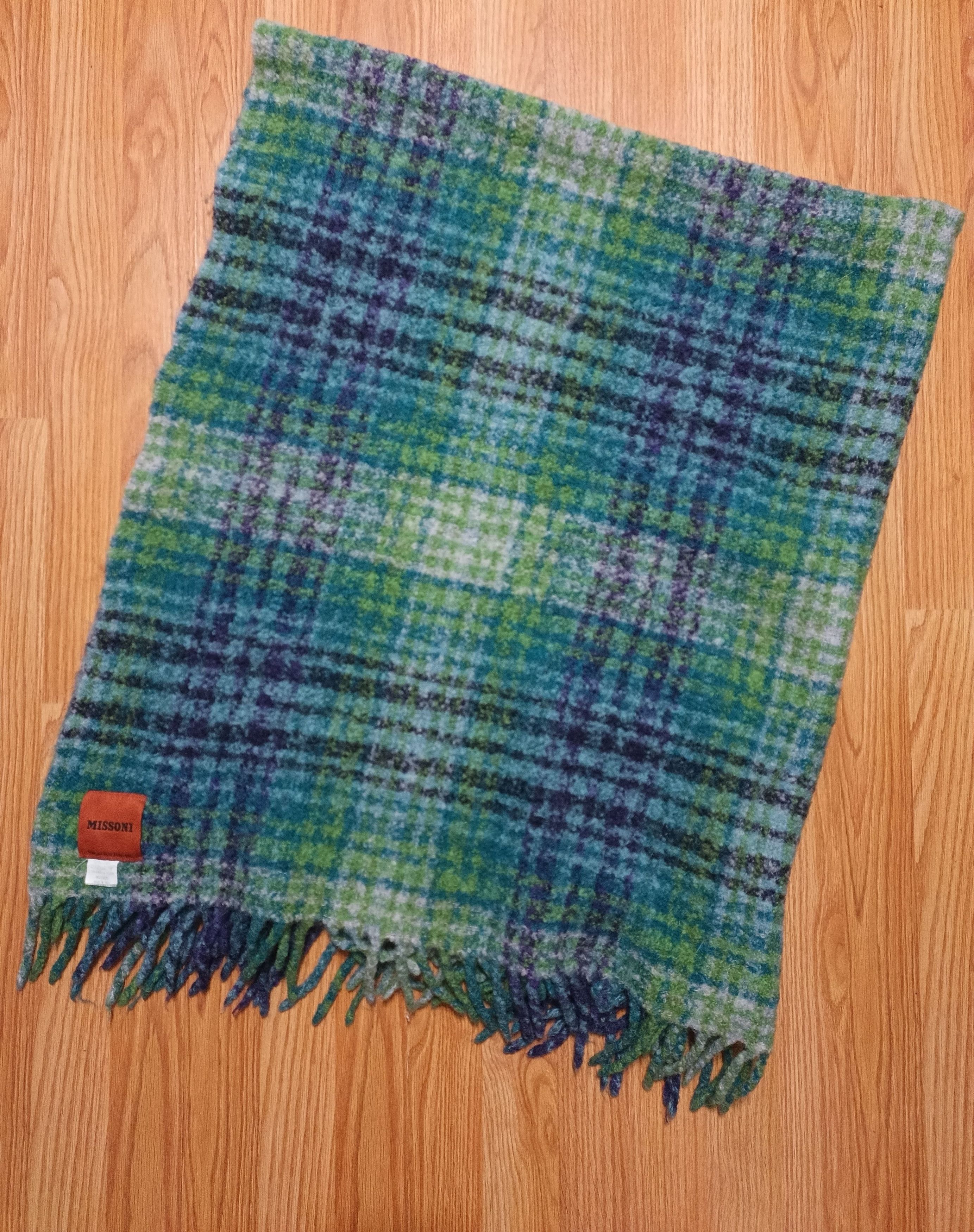 Missoni × Vintage Missoni T&J Vestor Vintage Wool Tartan Blanket Wrap Scarf Size ONE SIZE - 2 Thumbnail