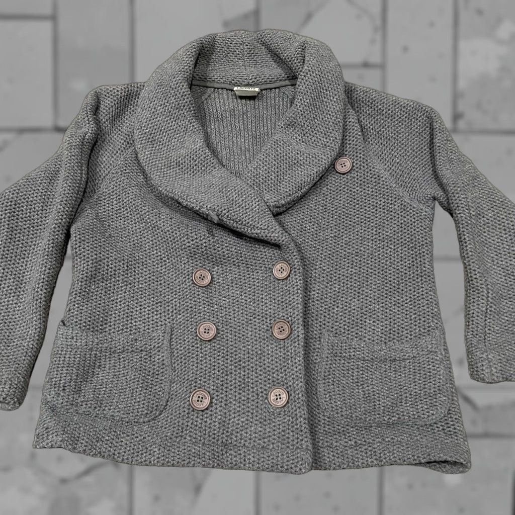 Lacoste VINTAGE Lacoste Sweater Women M Gray Wool Blend Shawl Neck Button Down Wrap Womens Size M / US 6-8 / IT 42-44 - 1 Thumbnail