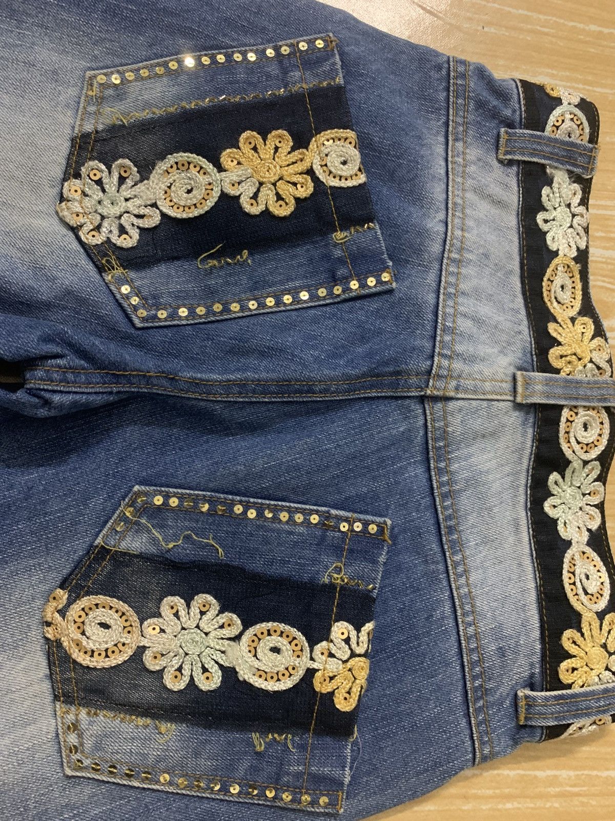 Japanese Brand Blue Moon Blue Rare Design Denim Jeans Pants Size US 28 / EU 44 - 14 Thumbnail