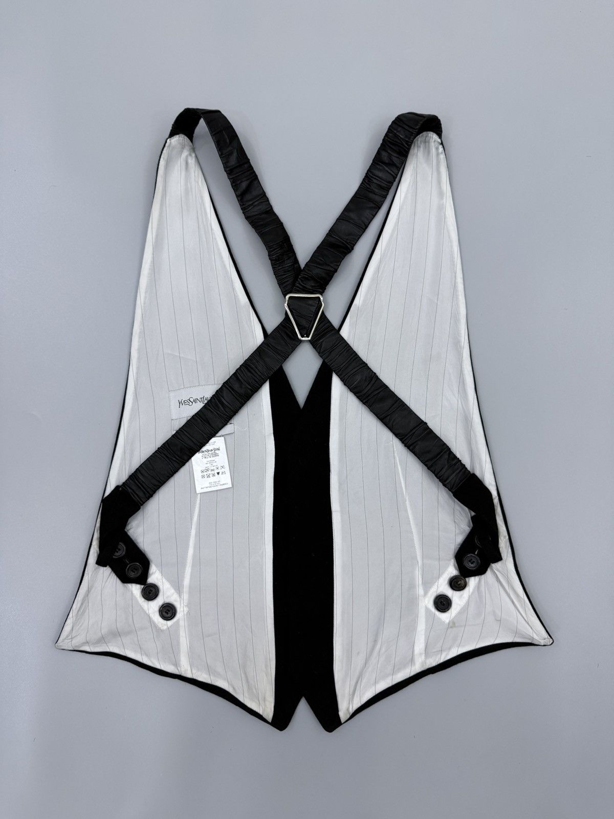 Yves Saint Laurent Yves Saint Laurent YSL Wool Leather Backless Vest Size XL / US 12-14 / IT 48-50 - 2 Thumbnail