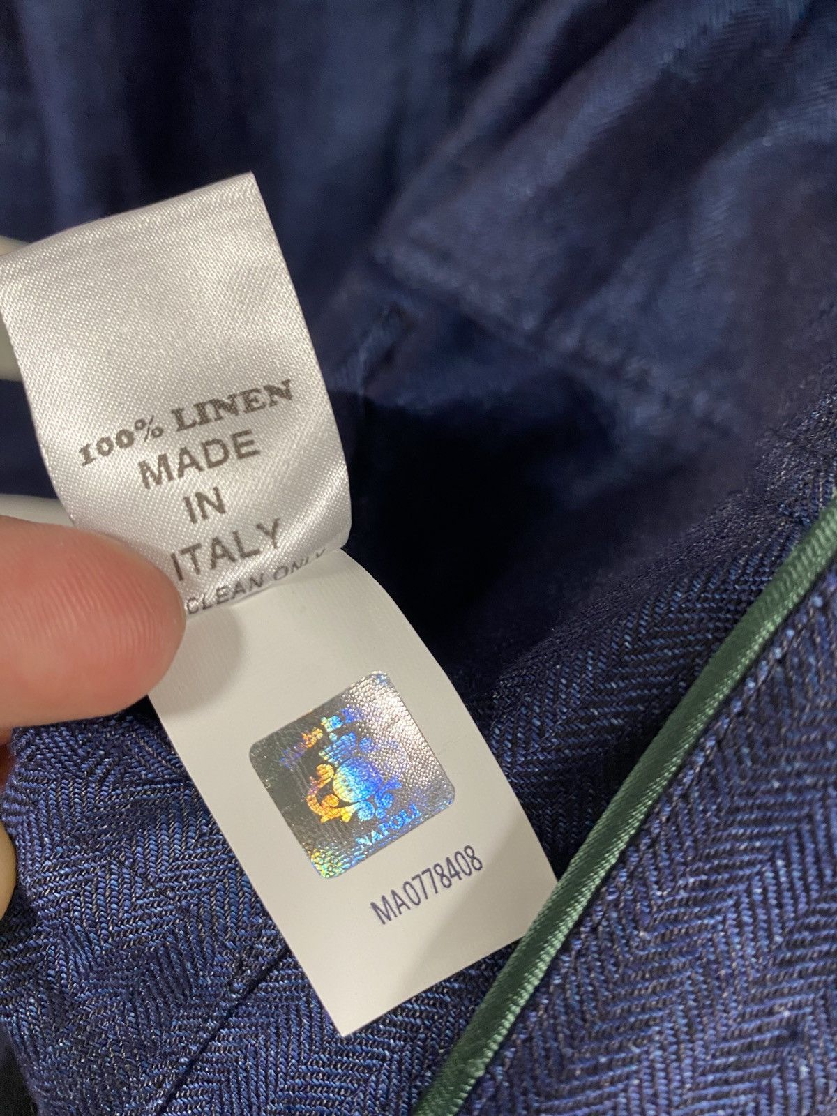 Luigi Borrelli Luigi Borelli Napoli Blue Linen Light Coat Jacket Size: 54 Size US L / EU 52-54 / 3 - 11 Thumbnail