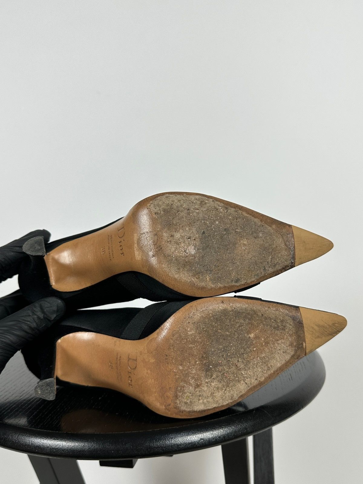 Dior Vintage Dior John Galliano Era Satin Crystal D Logo Heels Size US 8 / IT 38 - 20 Thumbnail