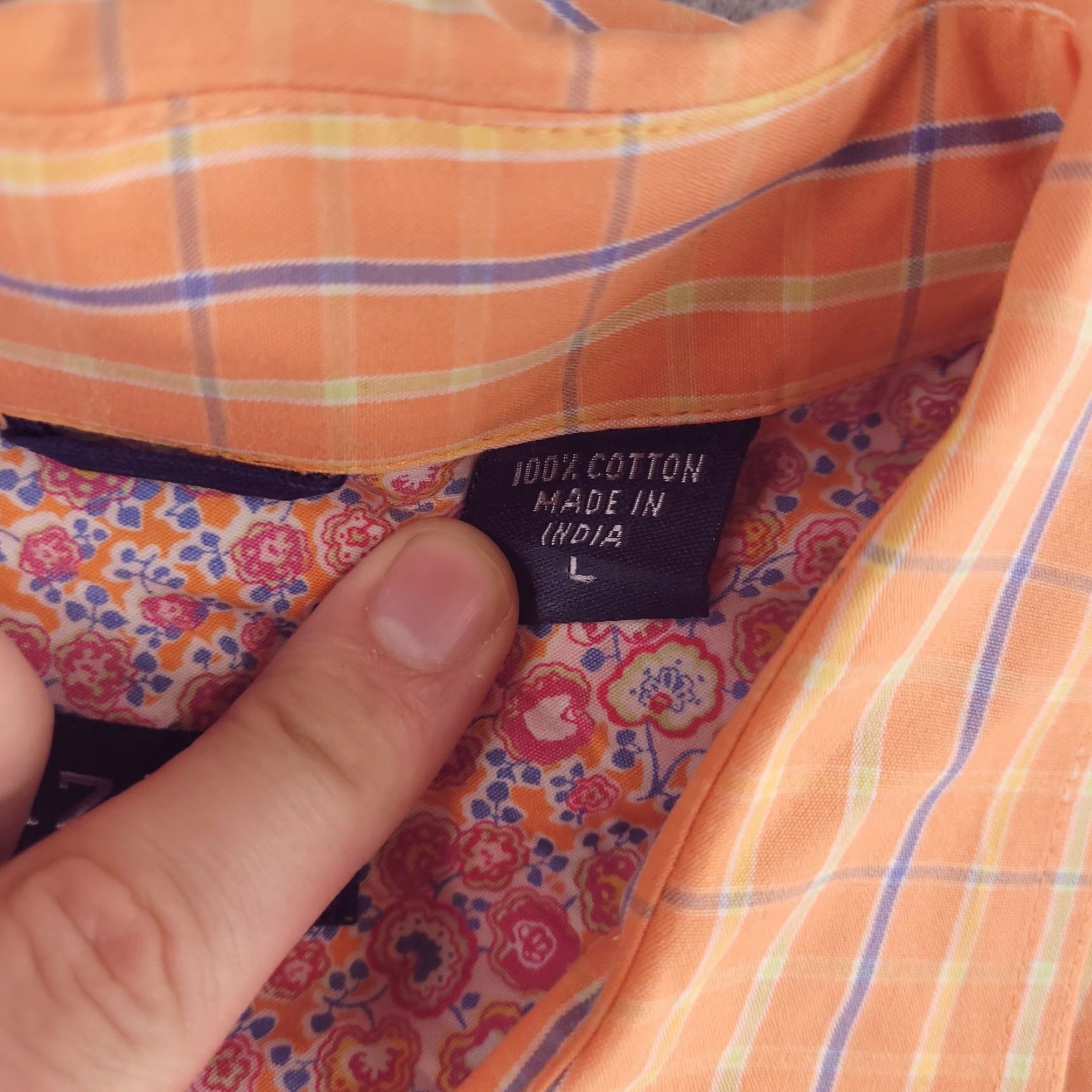 Izod Izod Shirt Mens XL Short Sleeve Button-Up Orange Check Size US XL / EU 56 / 4 - 7 Thumbnail