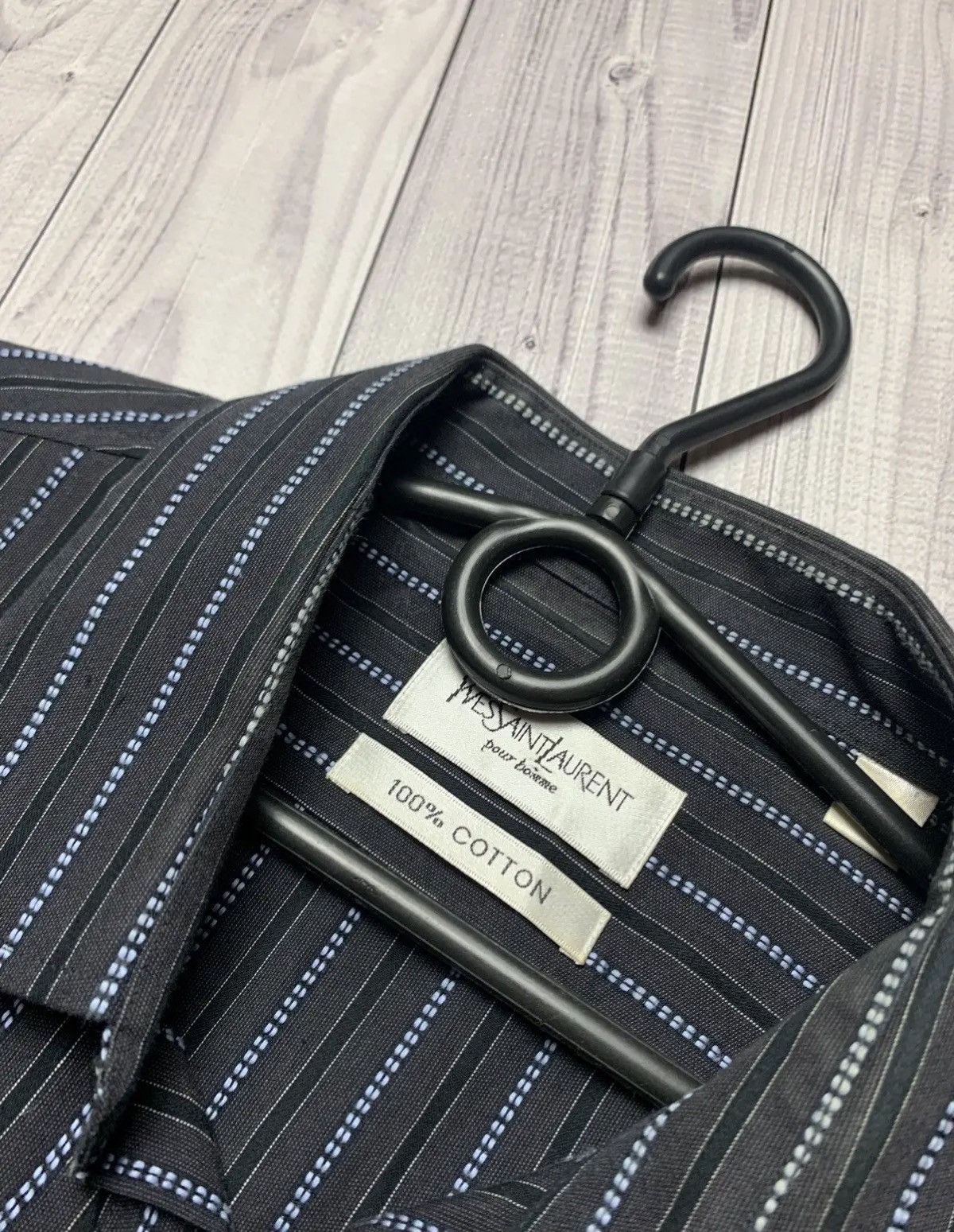 Yves Saint Laurent Vintage striped shirt Yves Saint Laurent grey size XL Size US XL / EU 56 / 4 - 5 Thumbnail