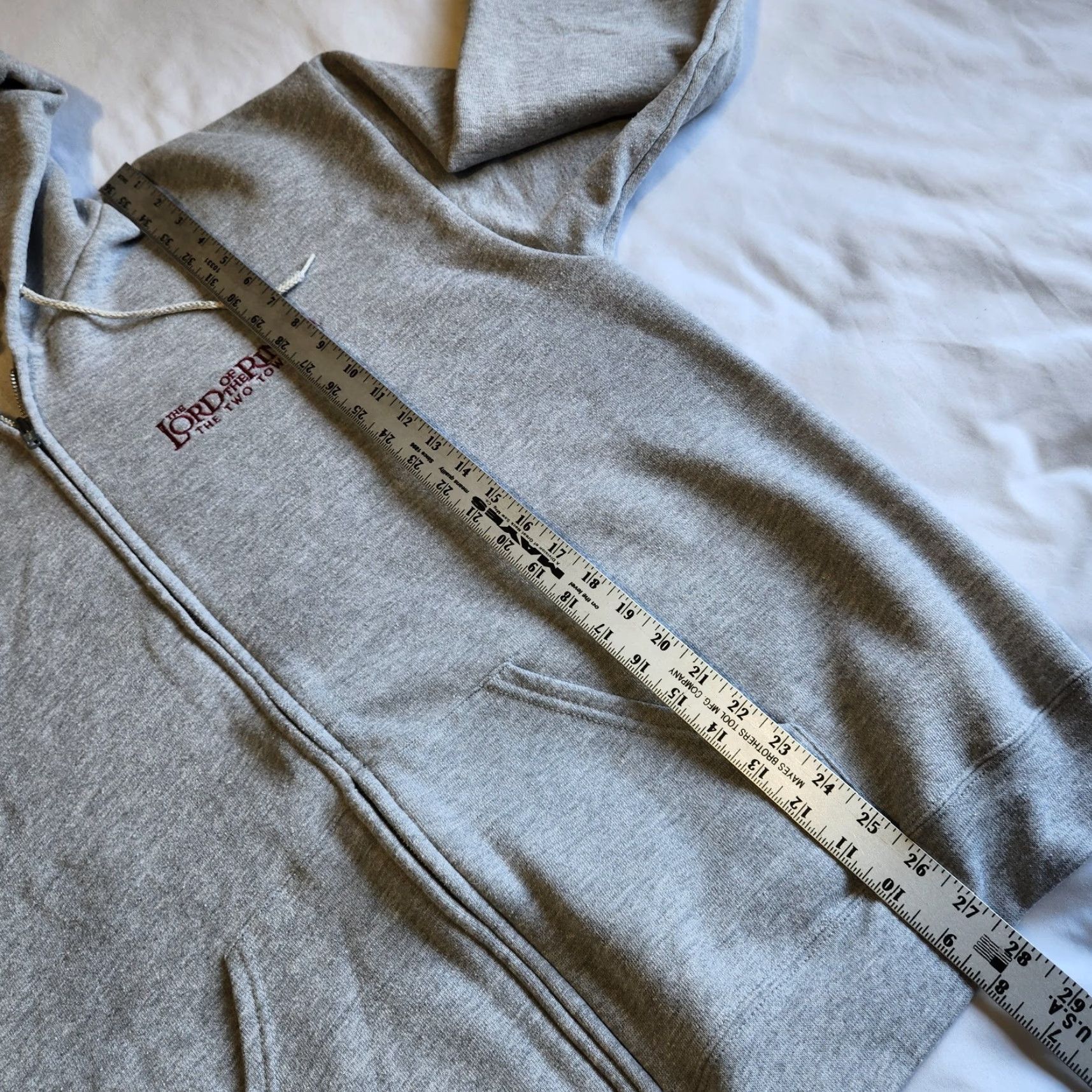 Lee VINTAGE The Lord Of The Rings The Two Towers Grey Men's XL Zip-up Hoodie Sweater Embroidered Size US XL / EU 56 / 4 - 8 Thumbnail