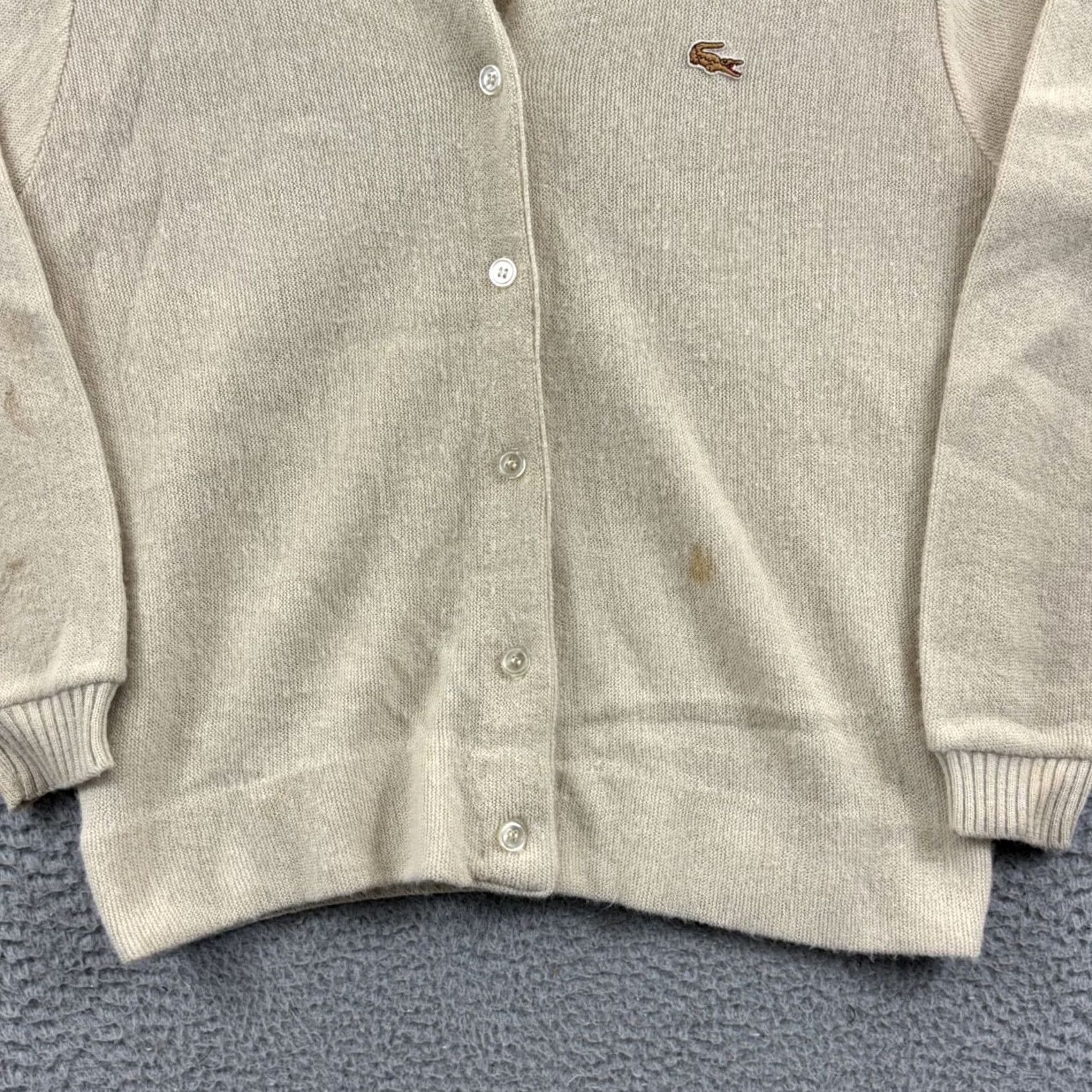 Lacoste VINTAGE Lacoste Sweater Men Large Beige 70s Long Sleeve Button Cardigan Size US L / EU 52-54 / 3 - 2 Thumbnail