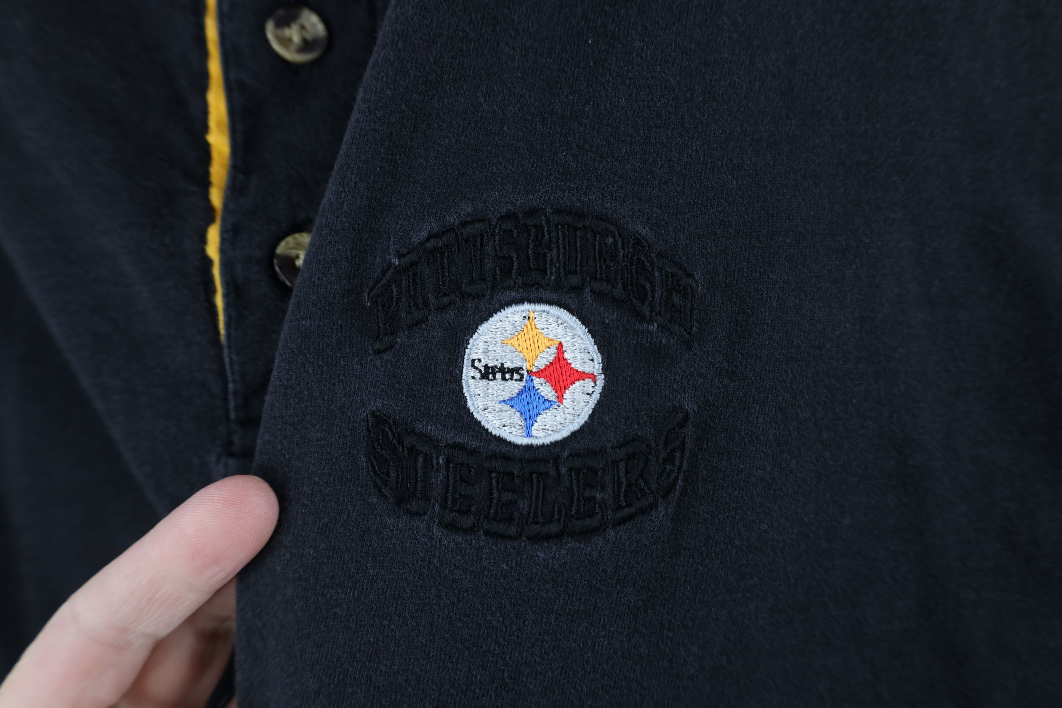 Vintage Vintage Y2K 2000 Pittsburgh Steelers Football Henley T-Shirt Size US L / EU 52-54 / 3 - 4 Thumbnail