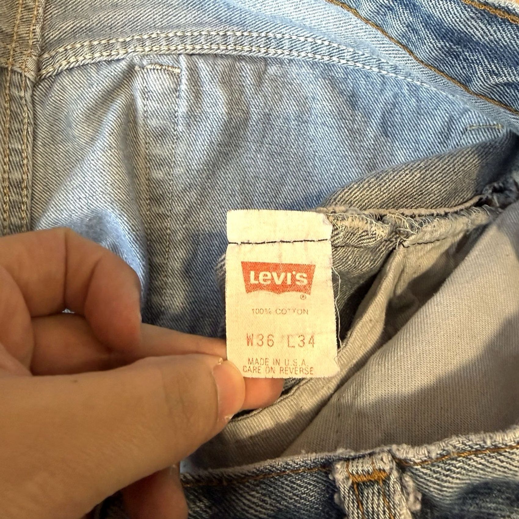 Levi's VINTAGE Levi's 501 Jeans Straight 34x30 Denim Blue 90s Cowboy Western USA Mens Jeans Size US 34 / EU 50 - 6 Thumbnail