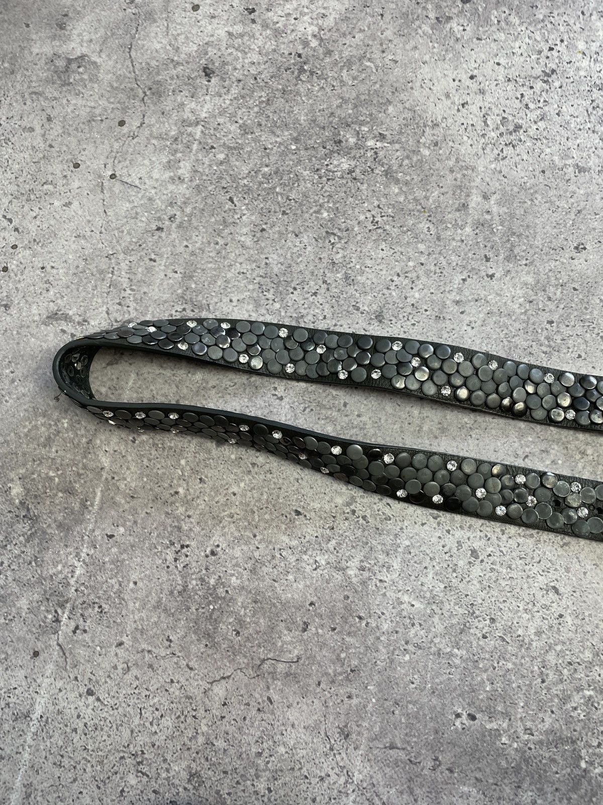 Diesel × Hysteric Glamour × Japanese Brand Vintage Leather Belt Y2K Rhinestones Punk Size 34/36 Size 32 - 6 Thumbnail