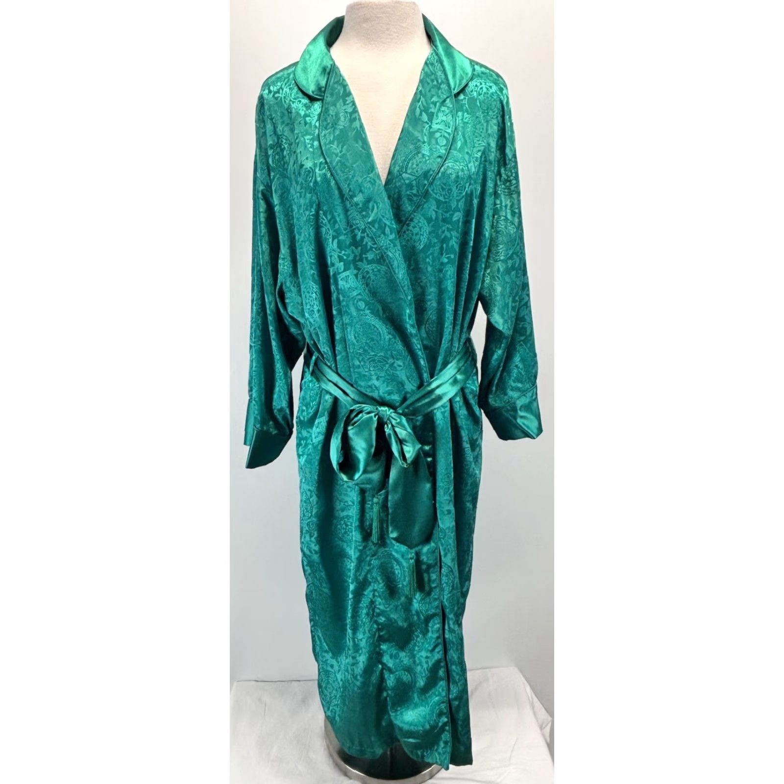 Victoria's Secret VINTAGE Victorias Secret Pajama Robe Set Women’s Sz Small Green 90s Gold Label Size ONE SIZE - 2 Thumbnail