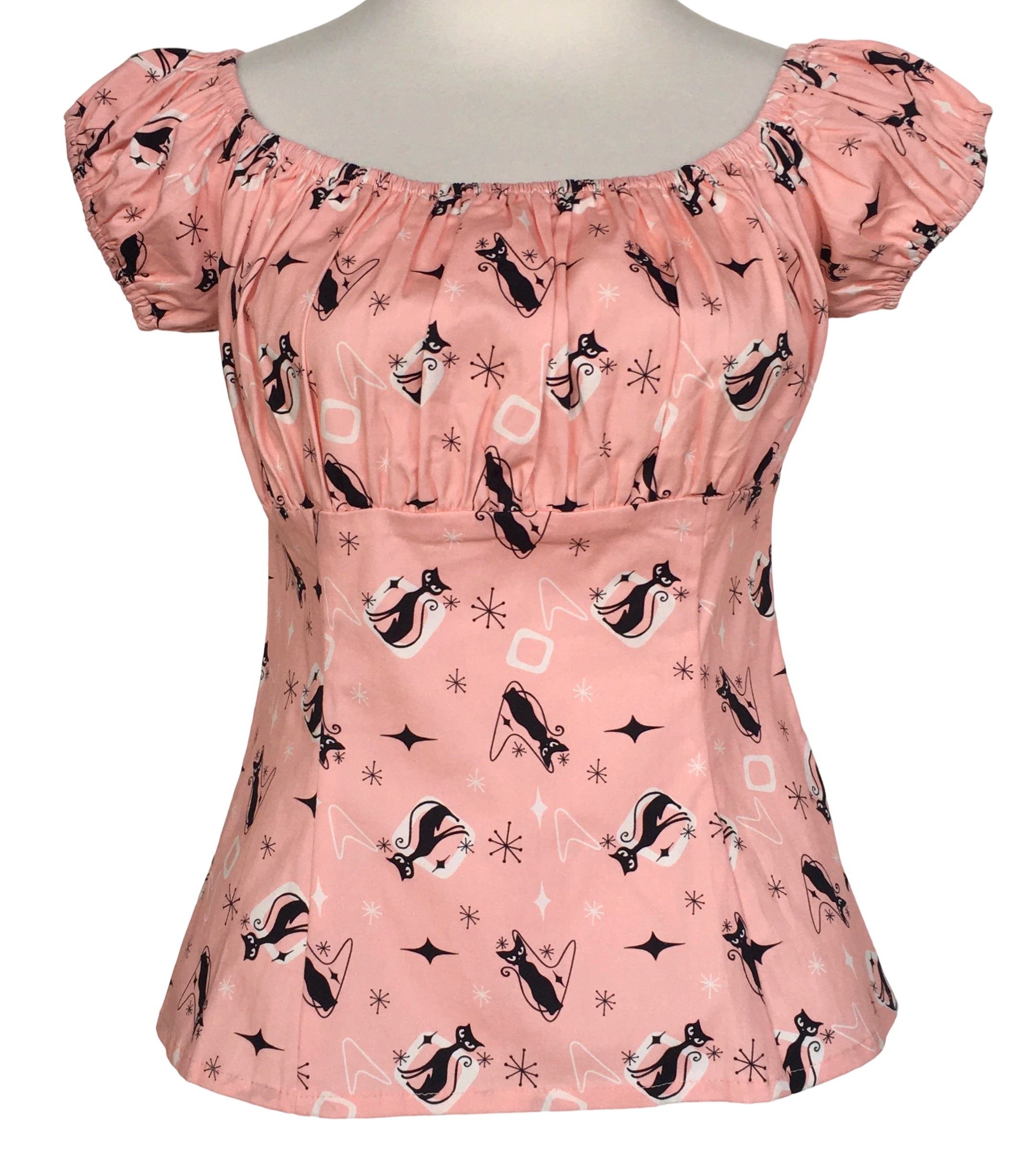 Other Black cat print off shoulder slim fit women tops Size S / US 4 / IT 40 - 1 Thumbnail