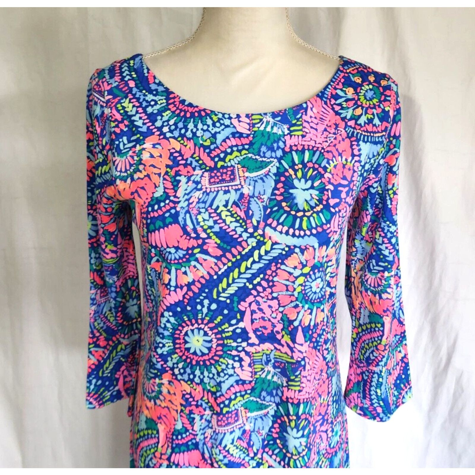 Lilly Pulitzer New Lilly Pulitzer Multi No Prob Llama Bay Shift Dress Small Size S / US 4 / IT 40 - 4 Thumbnail