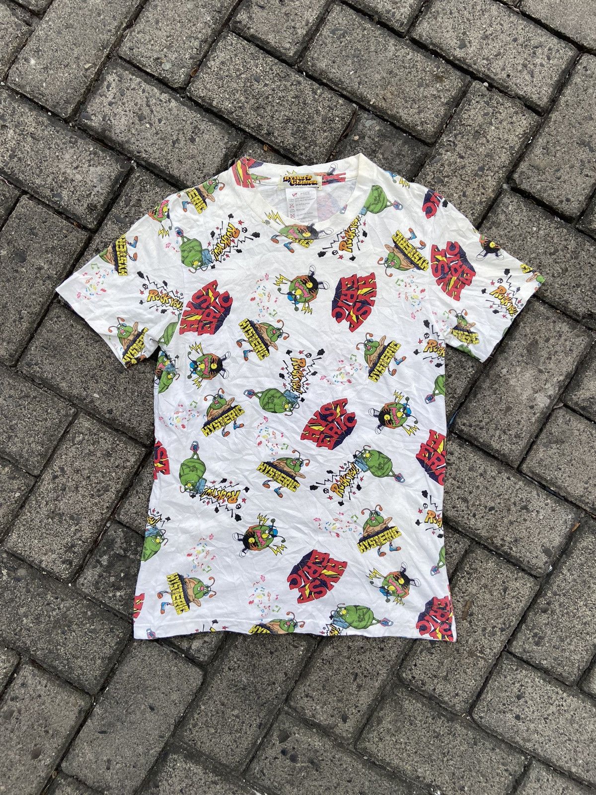 image of Vintage Hysteric Glamour Full Print Tee in White, Women's (Size Small)