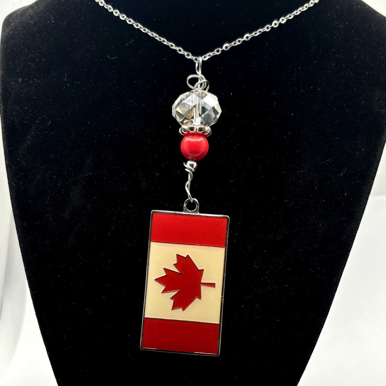 Disney Silver & Red Epcot Canada Flag Necklace Size ONE SIZE - 1 Thumbnail