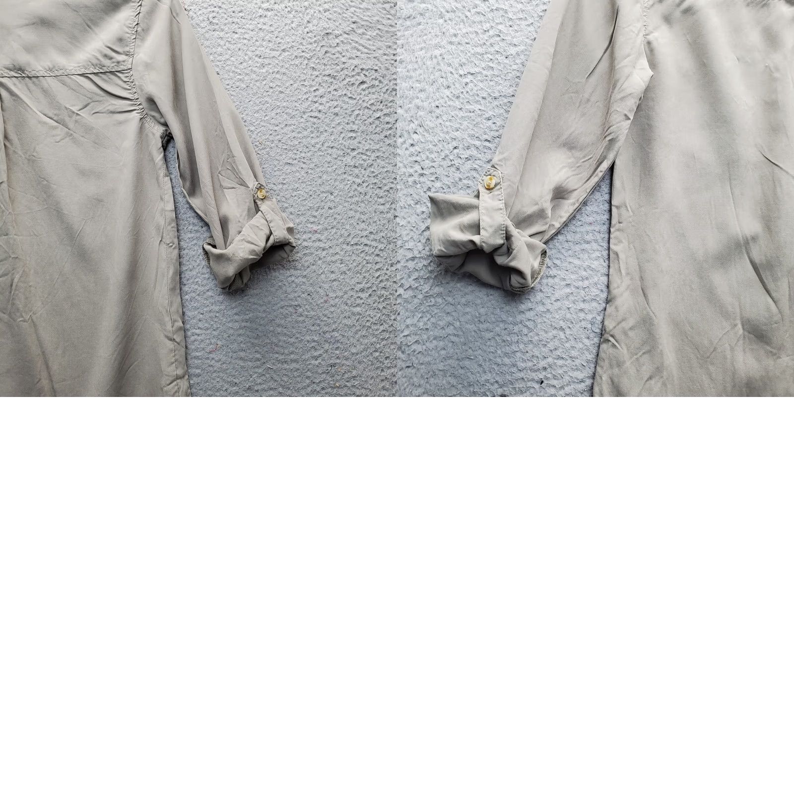 Vintage Thread & Supply Shirt Dress Women's S Gray Lyocell Roll Tab Sleeve Button Front Size S / US 4 / IT 40 - 9 Thumbnail