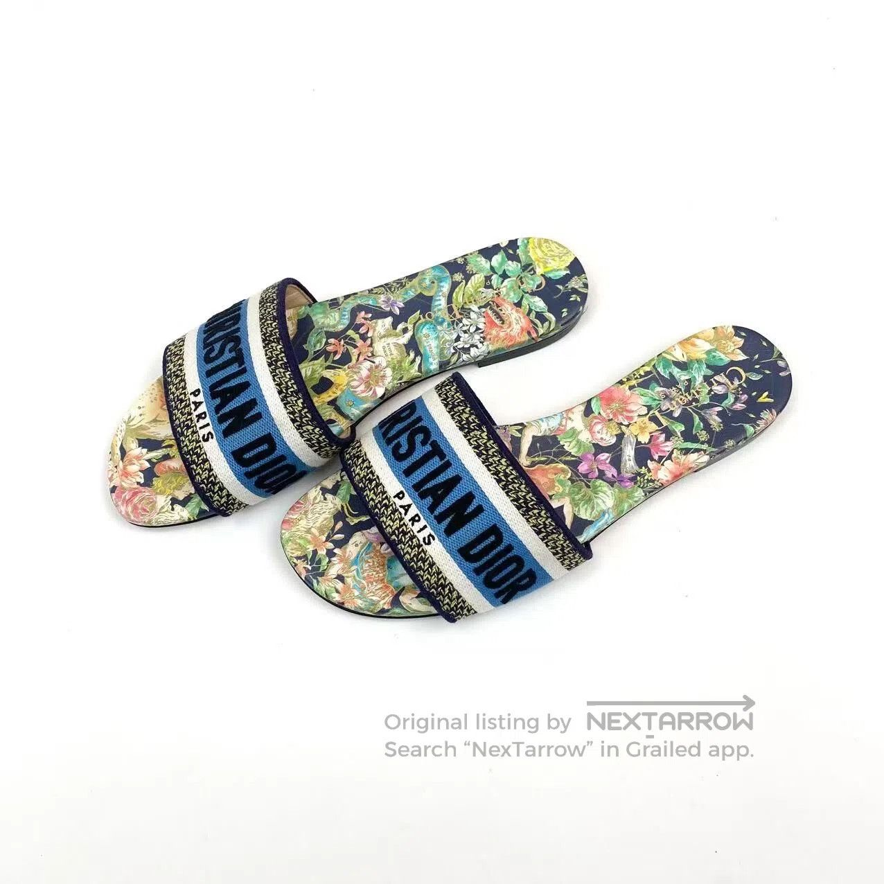 Dior Dior Floral embroidered logo flat slippers| Size US 6.5 / IT 36.5 - 1 Thumbnail