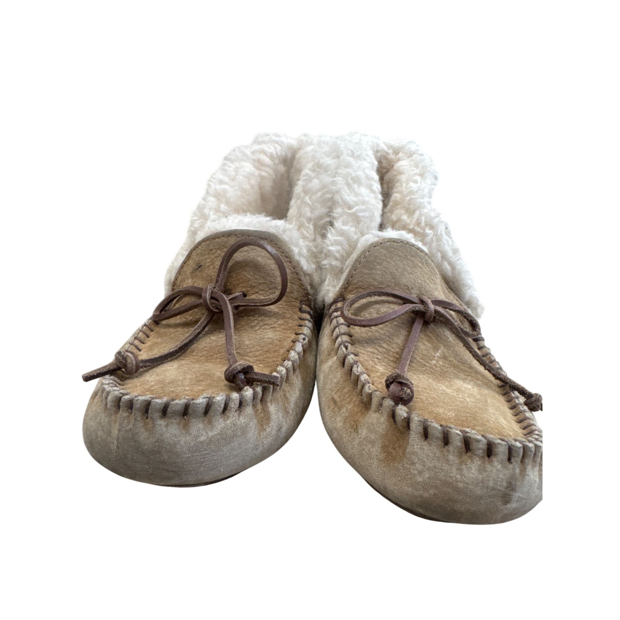 Ugg UGG Womens Brown Leather Fur-Lined Moccasin Slippers Ankle B Size US 6 / IT 36 - 6 Thumbnail