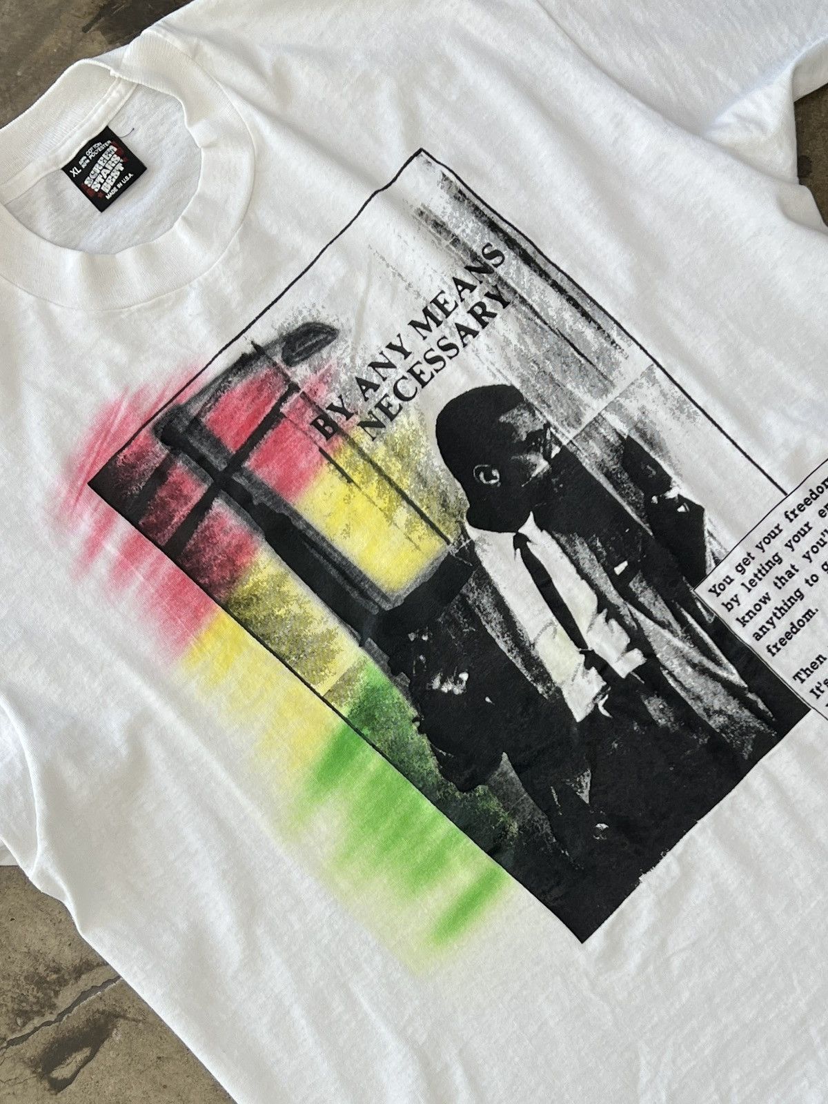 Vintage Vintage Malcolm X Watching My Back Social Justice Tee XL Size US XL / EU 56 / 4 - 1 Thumbnail