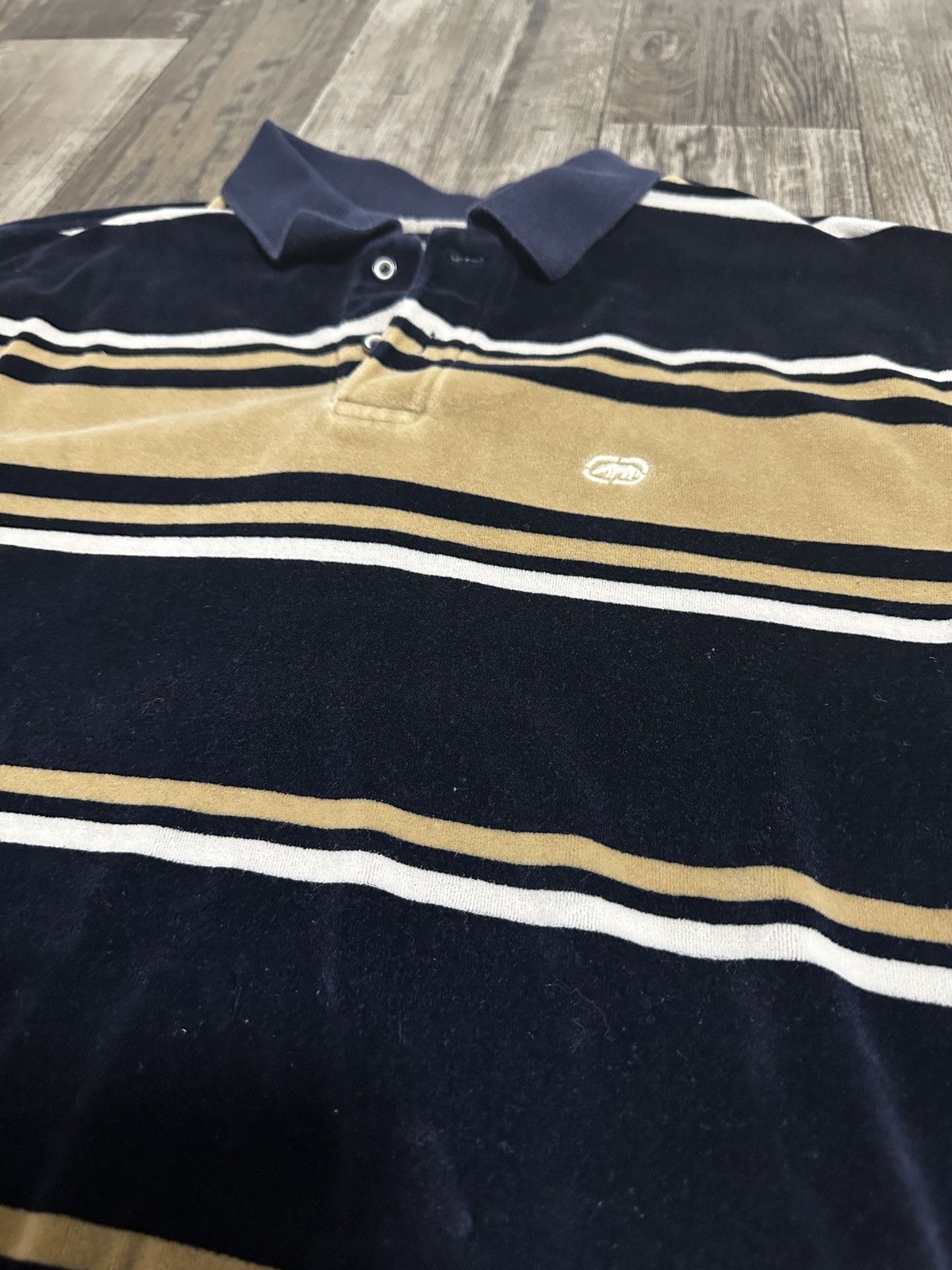 Ecko Unltd. Vintage Y2K Ecko Unltd. Velour Striped Polo Size US XL / EU 56 / 4 - 2 Thumbnail