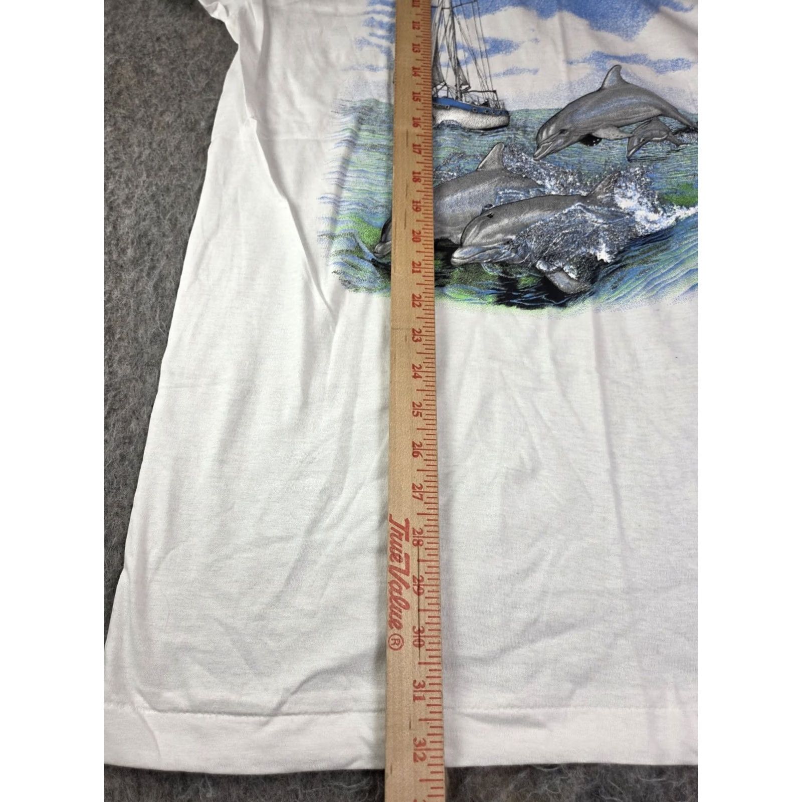 Vintage VINTAGE Key West Florida T Shirt XL White Unisex Adults Short Sleeve Dolphins Sailboat Single Stitch Screen Stars) Size US XL / EU 56 / 4 - 7 Thumbnail