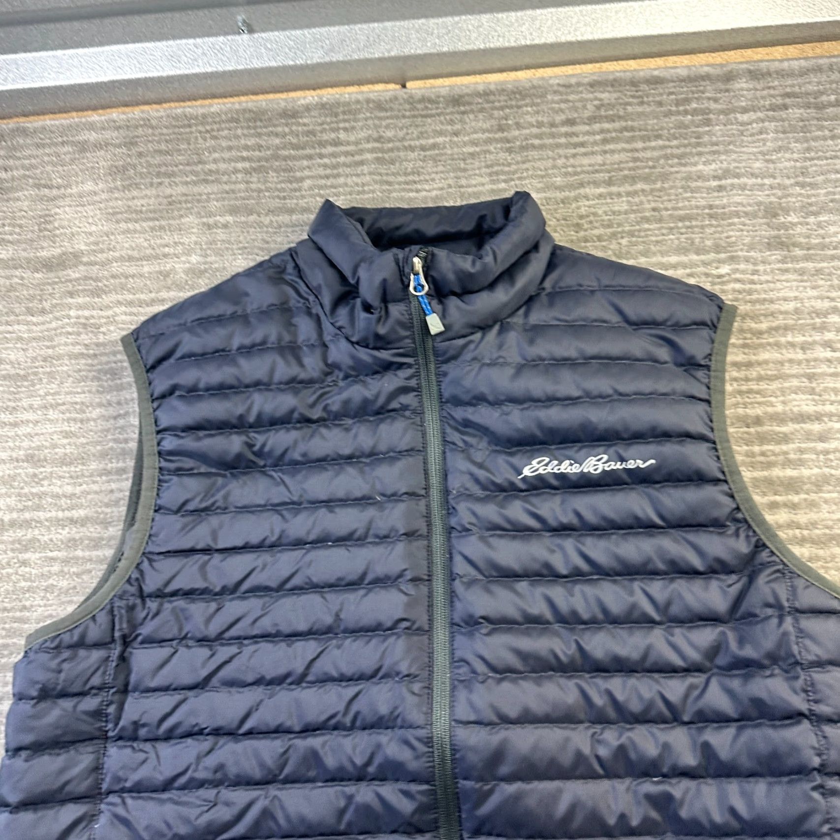 Eddie Bauer Eddie Bauer Vest Puffer Mens Large Blue 650 Down Fill Pockets Jacket Mid-Length Zip Size US L / EU 52-54 / 3 - 3 Thumbnail