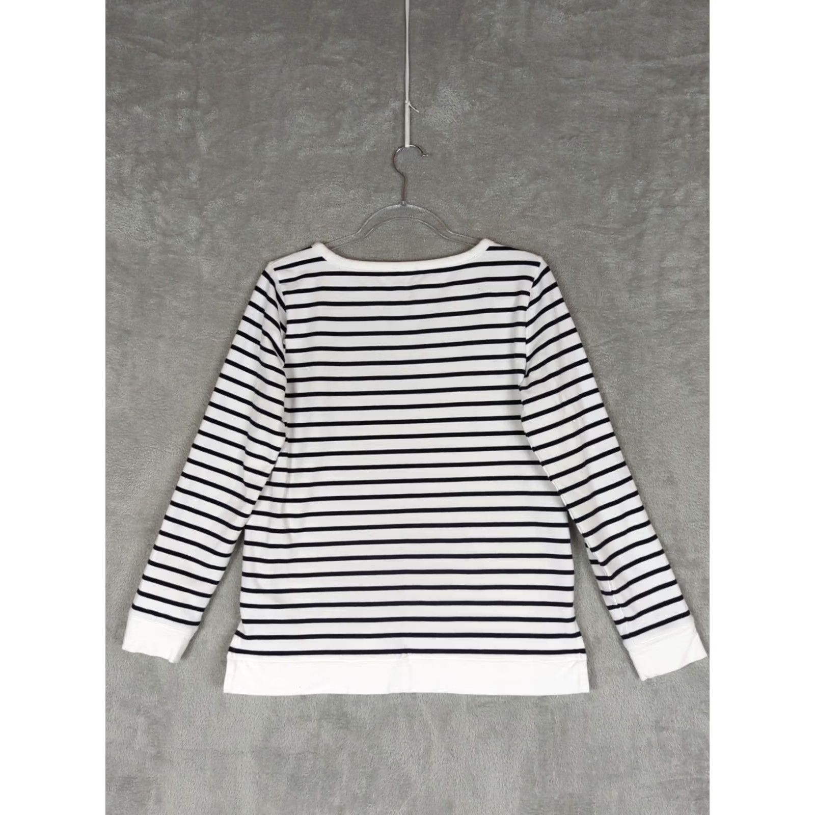 Talbots Talbots Womens Top S Navy White Striped Long Sleeve Pullover Shirt Nautical Casual Size S / US 4 / IT 40 - 2 Thumbnail