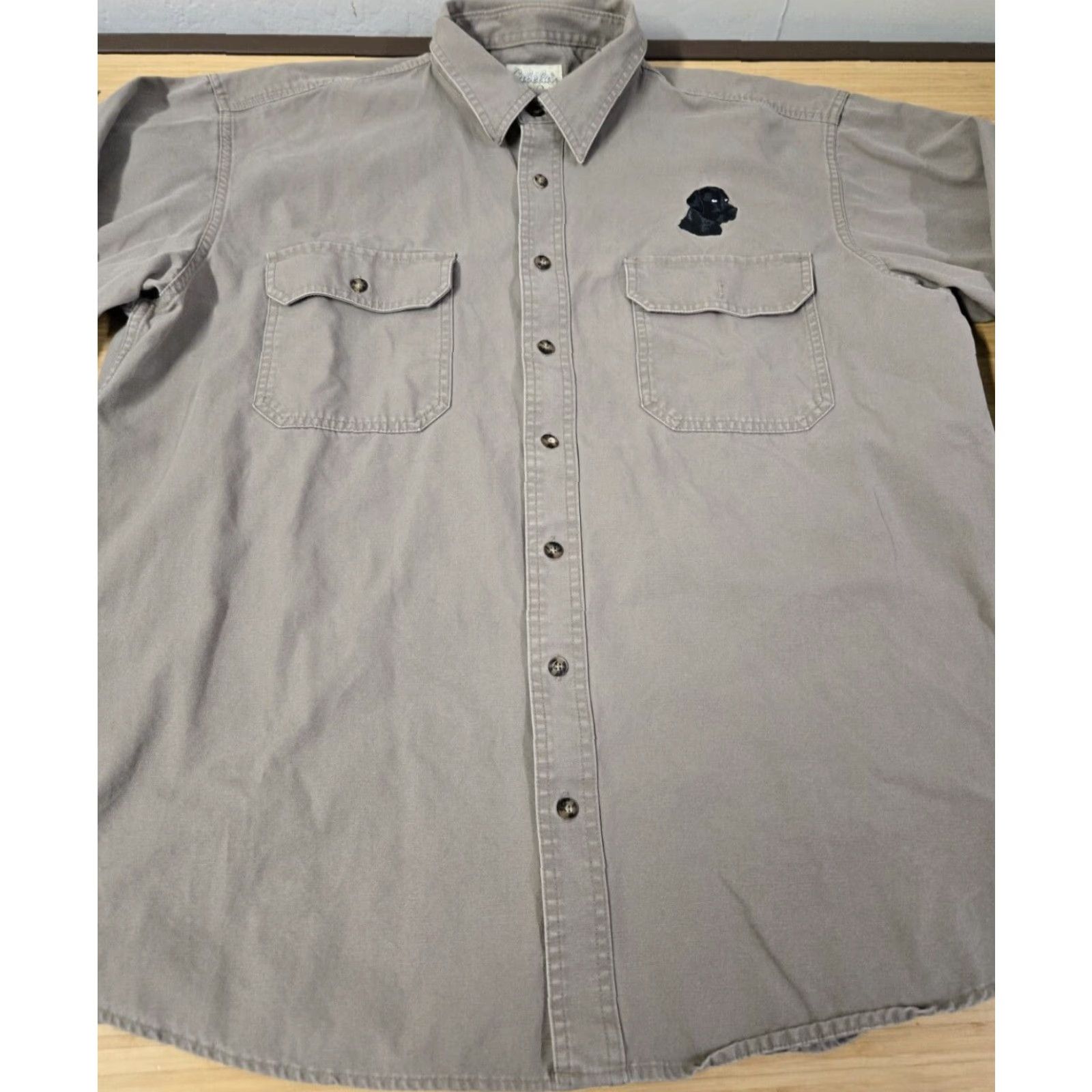 Vintage Cabela's Button-Up Shirt Men XL Beige Embroidered Dog Casual Workwear Pocket Long Sleeve Button-Down Collar Size US XL / EU 56 / 4 - 3 Thumbnail