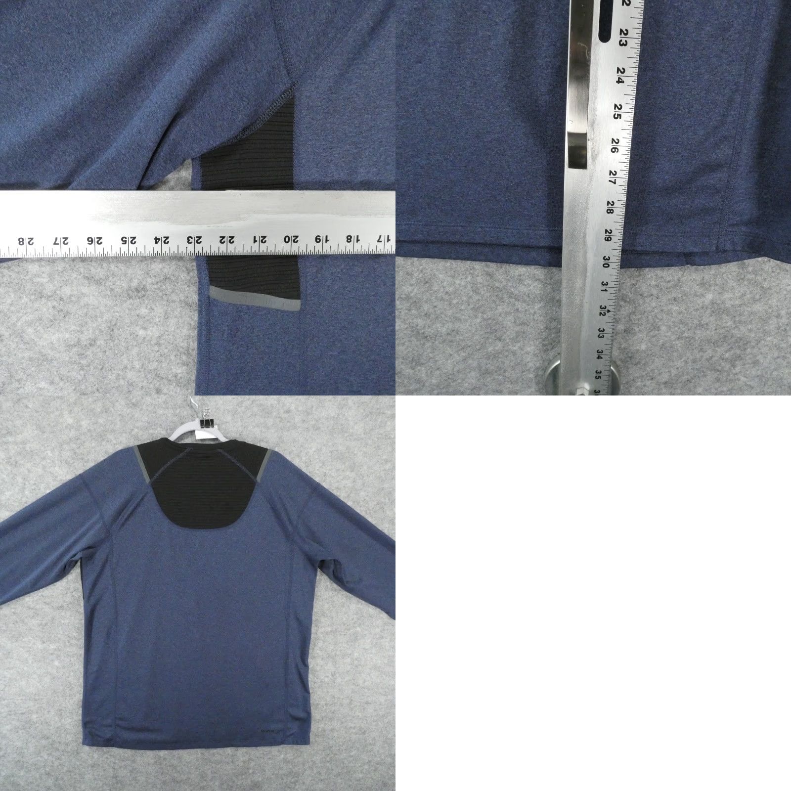 Spyder Spyder Active Shirt Men Large Long Sleeve Blue Black Pullover Lightweight Fleece Crew Neck Polyester Blend Spandex Size US L / EU 52-54 / 3 - 9 Thumbnail