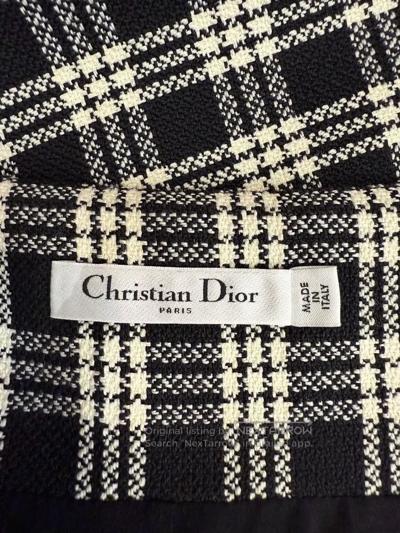 Dior Dior Black and white plaid wool skirt Size 42" / US 20 - 4 Thumbnail