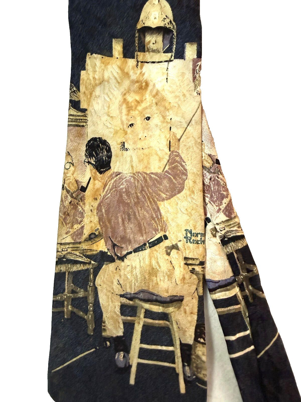 Other Vintage 90s Norman Rockwell Neck Ties Silk Art Print Lot 2 Size ONE SIZE - 6 Thumbnail