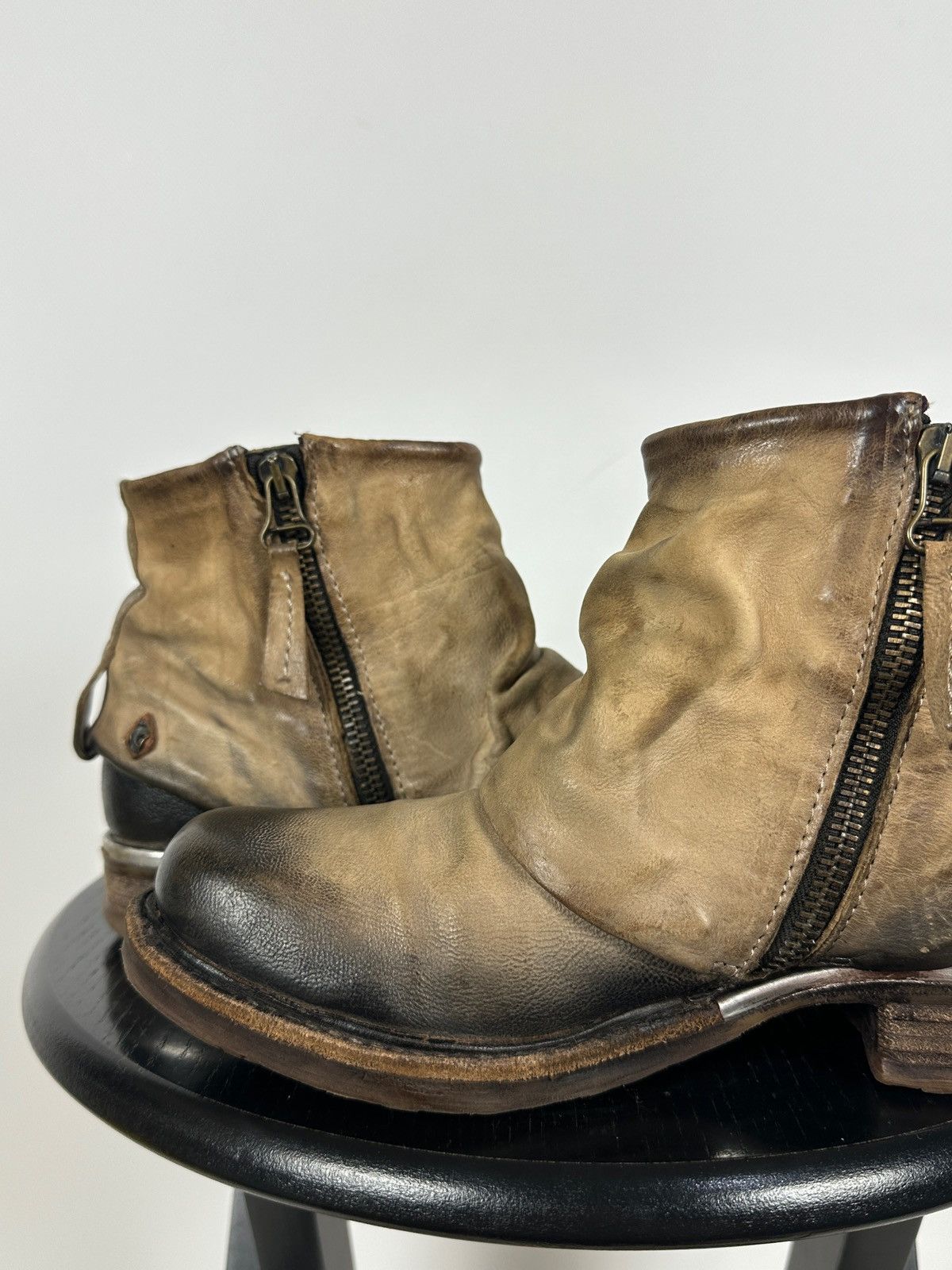 A.S.98 A.S.98. Airstep Distressed Leather Biker Ankle Boots Size US 6 / IT 36 - 20 Thumbnail