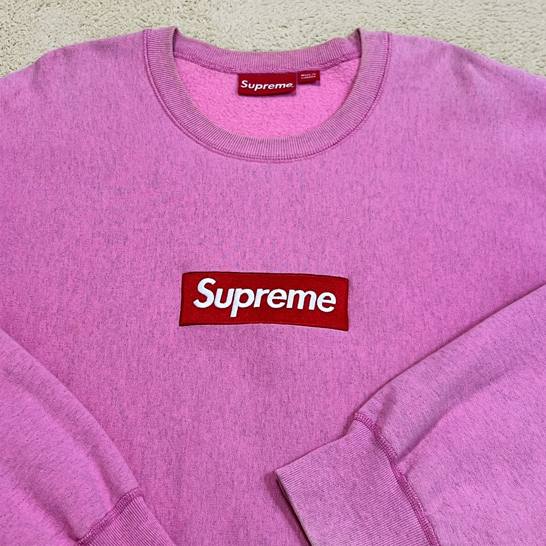 Supreme Supreme Box Logo Crewneck Heather Pink | Grailed