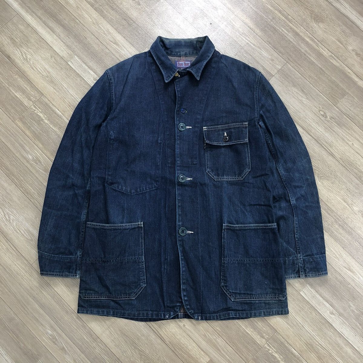 Blue Blue Japan Vintage Blue Blue Japan Selvedge Denim Chore Jacket Size US M / EU 48-50 / 2 - 1 Thumbnail