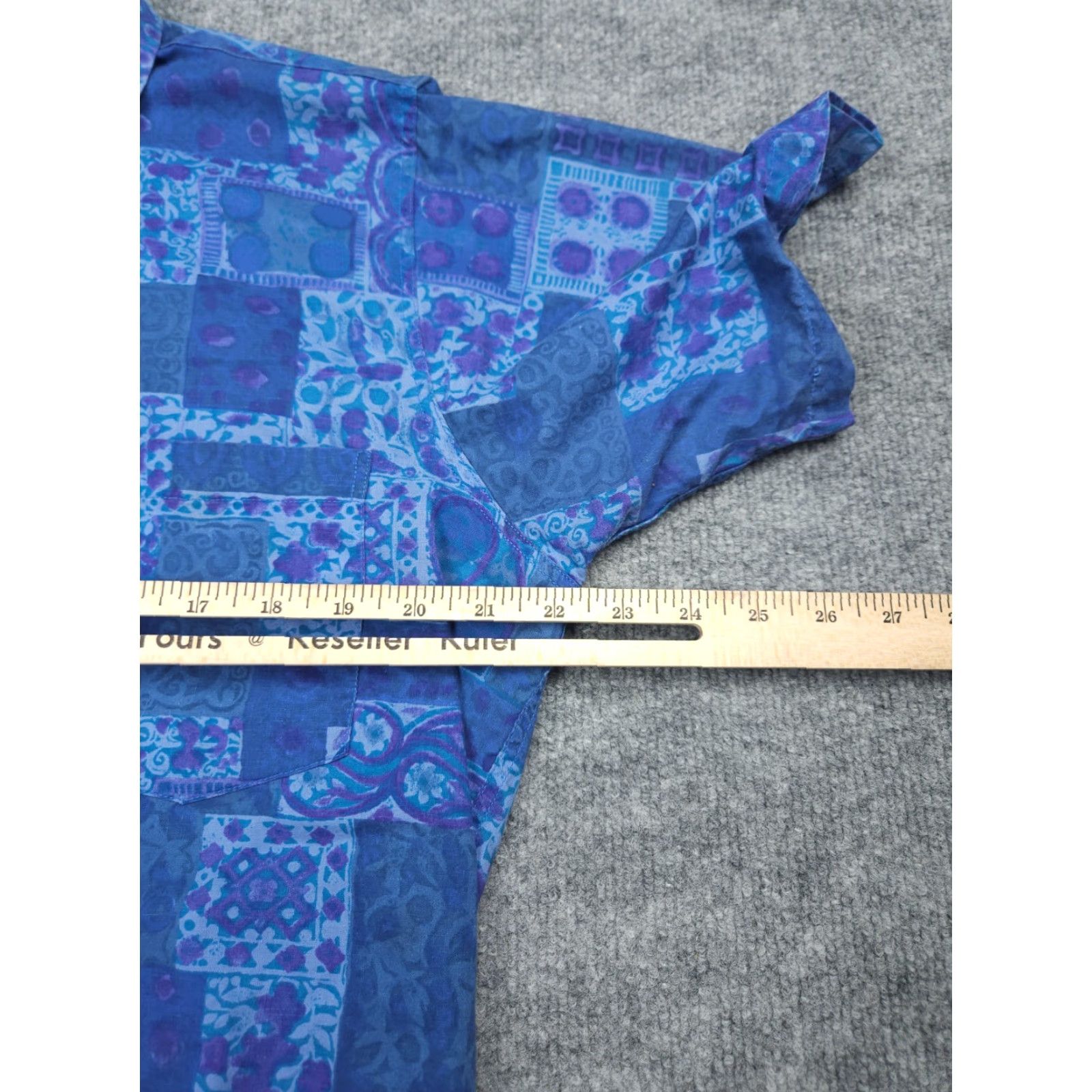Hilo Hattie VINTAGE Kahana Hawaiian Shirt Men's Large (44" Chest) Blue Purple Abstract WOW Hilo Hattie Button-Up Shirt Men’s Classic 44 in Chest Size US L / EU 52-54 / 3 - 7 Thumbnail