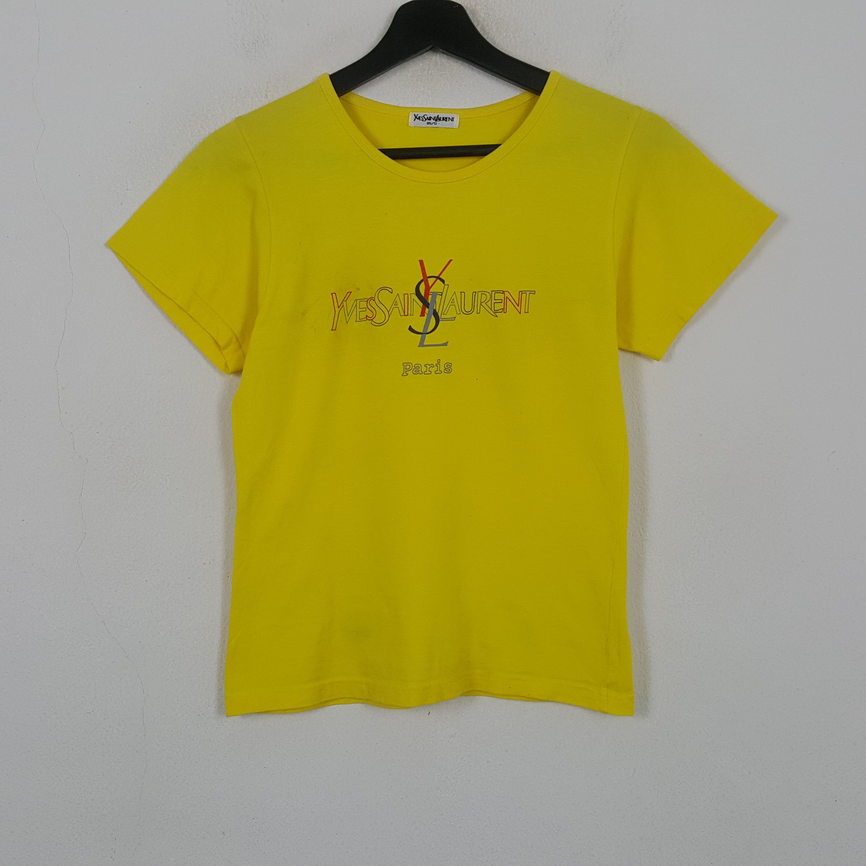 Yves Saint Laurent Yves Saint Laurent Paris YSL Logo Spellout Tshirt RR13 Size XS / US 0-2 / IT 36-38 - 1 Thumbnail