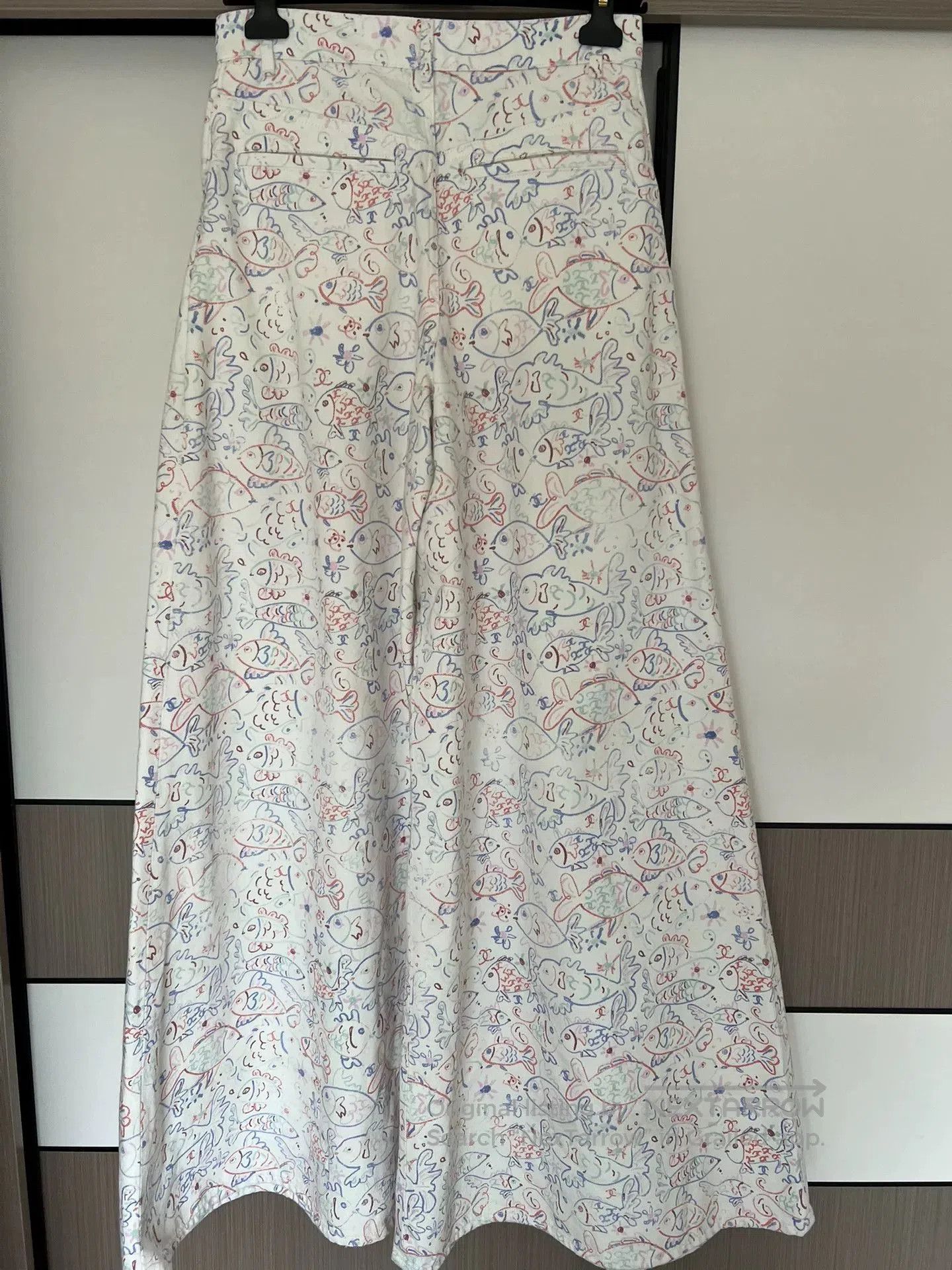 Chanel chanel fish pattern wide-leg pants size 38. Size US 38 / EU 54 - 5 Thumbnail
