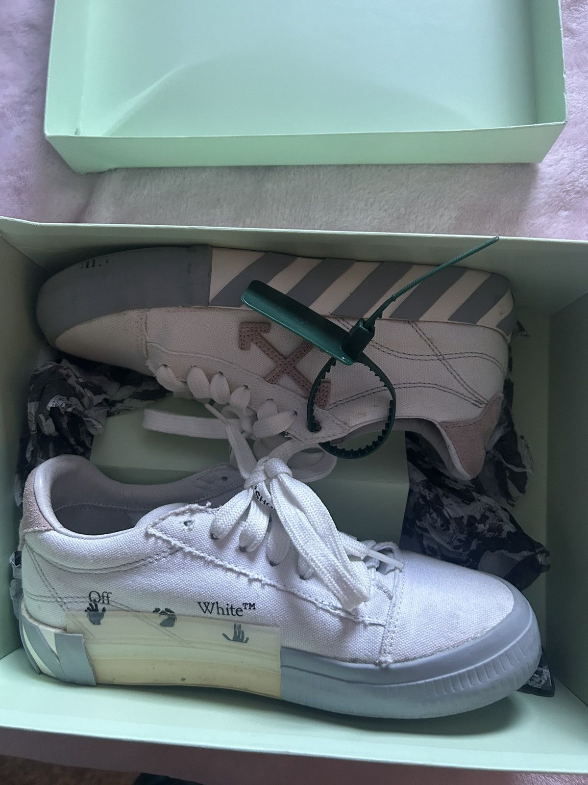 Off-White Off white vulc sneakers white light pink Size US 7 / IT 37 - 6 Thumbnail