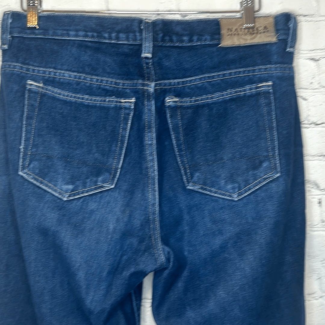 Nautica Nautica Womens Jeans Flare Dark Wash 100% Cotton Size 10/31 Blue Womens, Regular, Jeans, Flared, 10, Dark Wash, Cotton, Nautica Size 32" / US 10 / IT 46 - 5 Thumbnail
